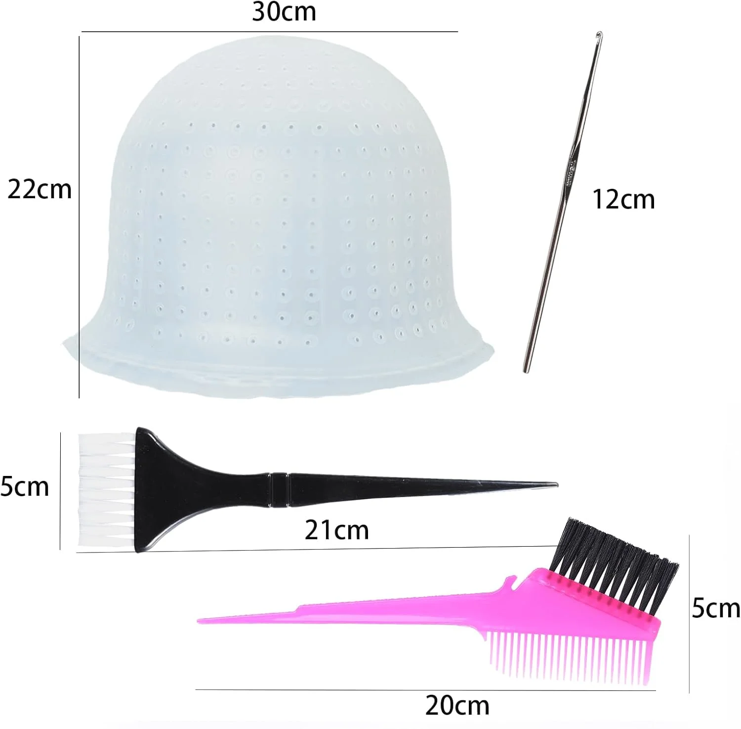 کلاه مش سیلیکونی سوراخ دار به همراه برس رنگ مو، ست حرفه ای و قابل استفاده مجدد با قلاب، ابزار رنگ و مش مو برای آرایشگاه، مناسب بانوان و آقایان کلاه مش سیلیکونی سوراخ دار به همراه برس رنگ مو، ست حرفه ای و قابل استفاده مجدد با قلاب، ابزار رنگ و مش مو برای آرایشگاه، مناسب بانوان و آقایان