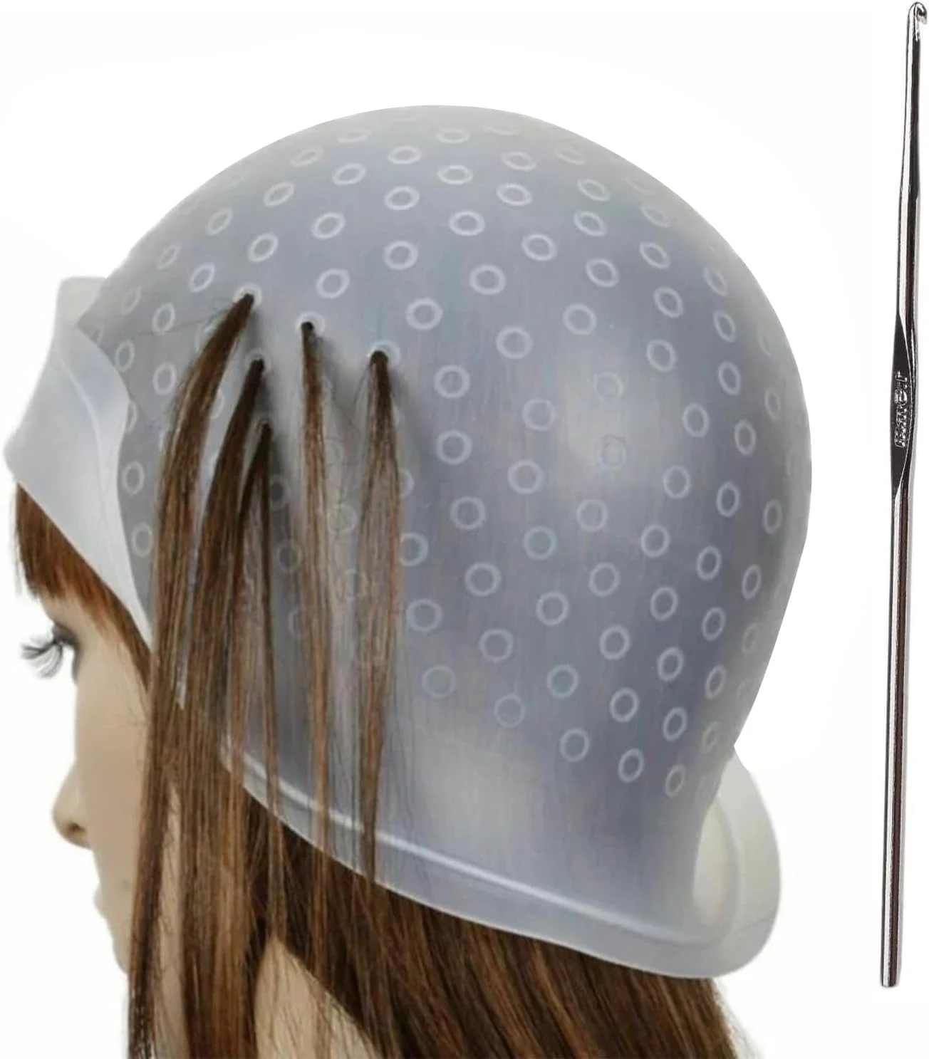 کلاه مش مو Tomtary، کلاه مش سیلیکونی با قلاب، کلاه های مش حرفه ای قابل استفاده مجدد و کیت قلاب، ابزار رنگ آمیزی مو برای زنان و مردان کلاه مش مو Tomtary، کلاه مش سیلیکونی با قلاب، کلاه های مش حرفه ای قابل استفاده مجدد و کیت قلاب، ابزار رنگ آمیزی مو برای زنان و مردان