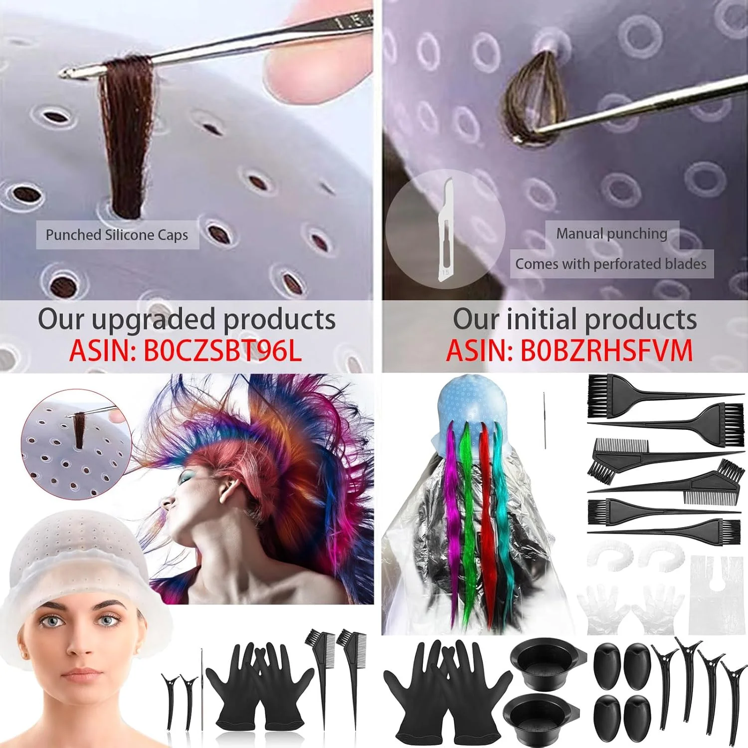 کلاه های مش سیلیکونی GELMAY برای رنگ کردن مو 24 عددی، کلاه های مش قابل استفاده مجدد با قلاب و ست ابزار رنگ و مش مو برای خانم ها و آقایان کلاه های مش سیلیکونی GELMAY برای رنگ کردن مو 24 عددی، کلاه های مش قابل استفاده مجدد با قلاب و ست ابزار رنگ و مش مو برای خانم ها و آقایان