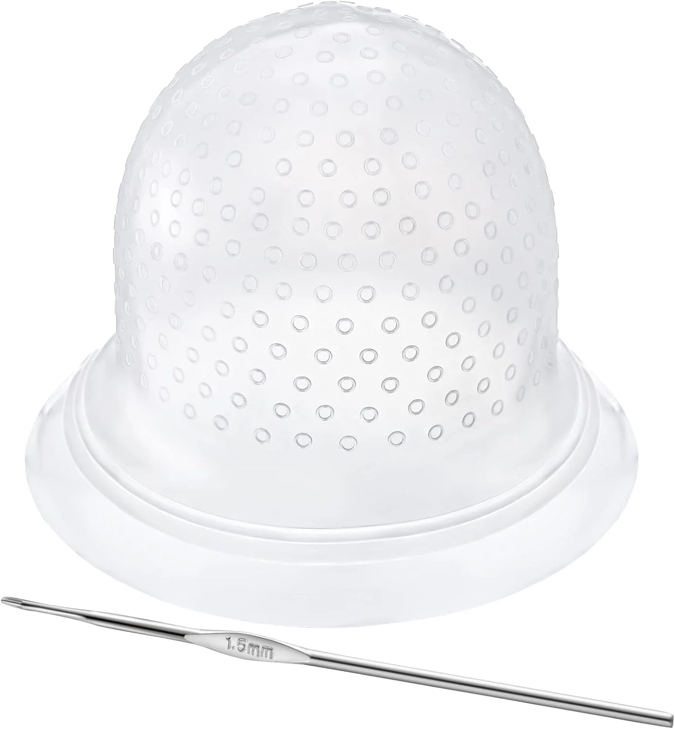 کلاه مش مو سیلیکونی قابل استفاده مجدد با سوزن قلاب فلزی، 1 عدد، سفید، ابزار رنگ مو حرفه ای برای آرایشگاه، زنانه و مردانه کلاه مش مو سیلیکونی قابل استفاده مجدد با سوزن قلاب فلزی، 1 عدد، سفید، ابزار رنگ مو حرفه ای برای آرایشگاه، زنانه و مردانه