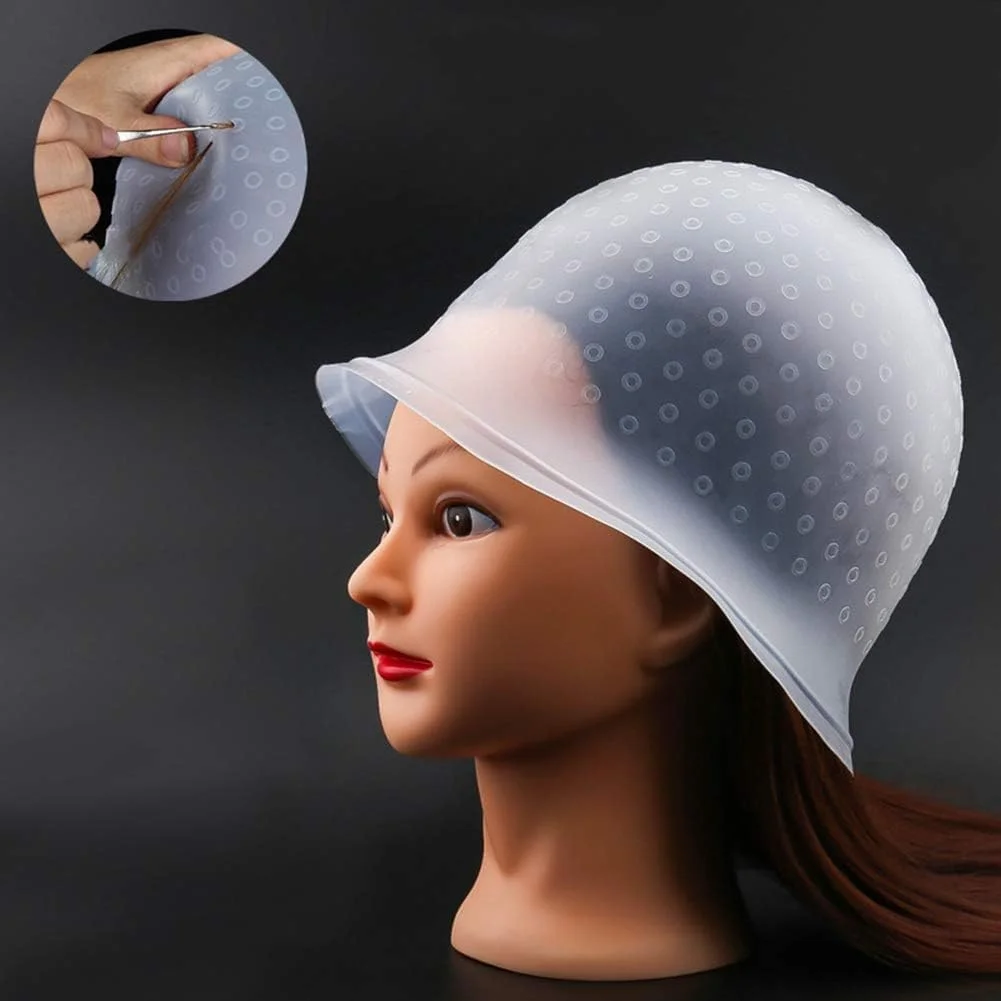 کلاه مش مو سیلیکونی قابل استفاده مجدد با سوزن قلاب فلزی، 1 عدد، سفید، ابزار رنگ مو حرفه ای برای آرایشگاه، زنانه و مردانه کلاه مش مو سیلیکونی قابل استفاده مجدد با سوزن قلاب فلزی، 1 عدد، سفید، ابزار رنگ مو حرفه ای برای آرایشگاه، زنانه و مردانه