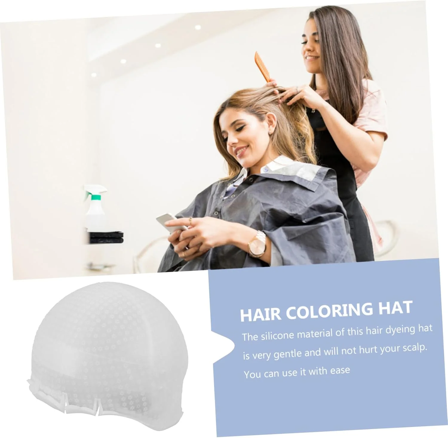 کلاه رنگ موی سیلیکونی برای هایلایت کردن مو در خانه، کلاه هایلایت مو، کلاه سیلیکا ژل سفید کلاه رنگ موی سیلیکونی برای هایلایت کردن مو در خانه، کلاه هایلایت مو، کلاه سیلیکا ژل سفید