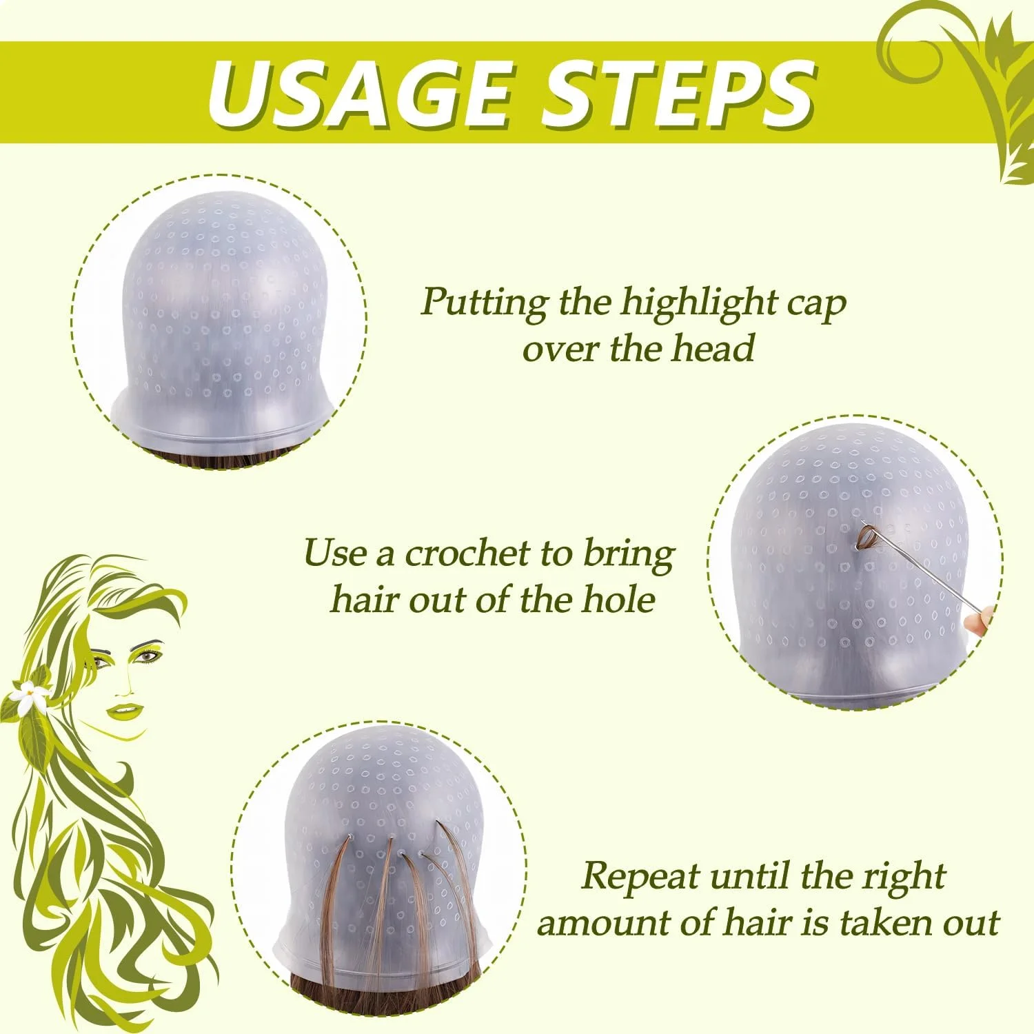 کلاه مش RUGBOL، کیت مش مو بلوند، کیت رنگ مو برای ابزار حرفه ای آرایشگری سیلیکونی سالن برای زنان و مردان