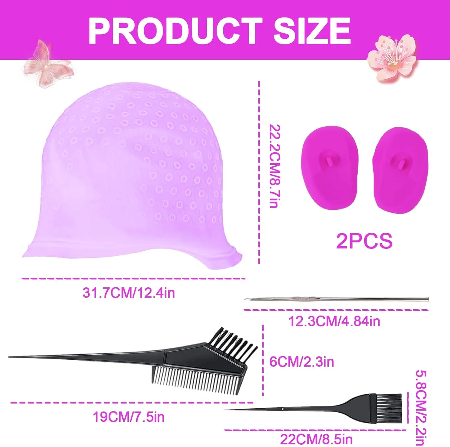 کلاه مش سیلیکونی، کلاه رنگ مو با سوراخهای پانچ شده به همراه سوزن قلاب بافت مو، شانه رنگ مو و گوشی، کلاه مش حرفهای و کیت قلاب برای زنان و مردان کلاه مش سیلیکونی، کلاه رنگ مو با سوراخهای پانچ شده به همراه سوزن قلاب بافت مو، شانه رنگ مو و گوشی، کلاه مش حرفهای و کیت قلاب برای زنان و مردان