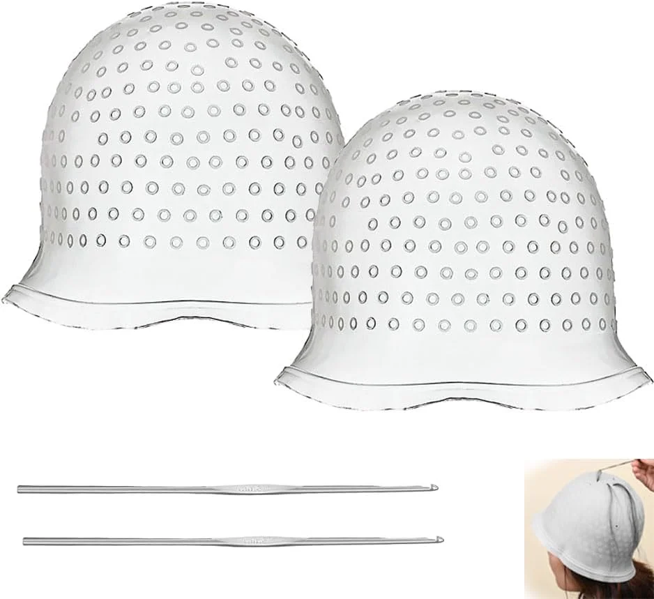 هاوزیجی 2 عدد کلاه مش سیلیکونی، کلاه مش سوراخدار مو به همراه قلاب، کلاههای قابل استفاده مجدد برای رنگ کردن مو، کلاه رنگ مو به همراه قلاب برای خانمها و آقایان هاوزیجی 2 عدد کلاه مش سیلیکونی، کلاه مش سوراخدار مو به همراه قلاب، کلاههای قابل استفاده مجدد برای رنگ کردن مو، کلاه رنگ مو به همراه قلاب برای خانمها و آقایان