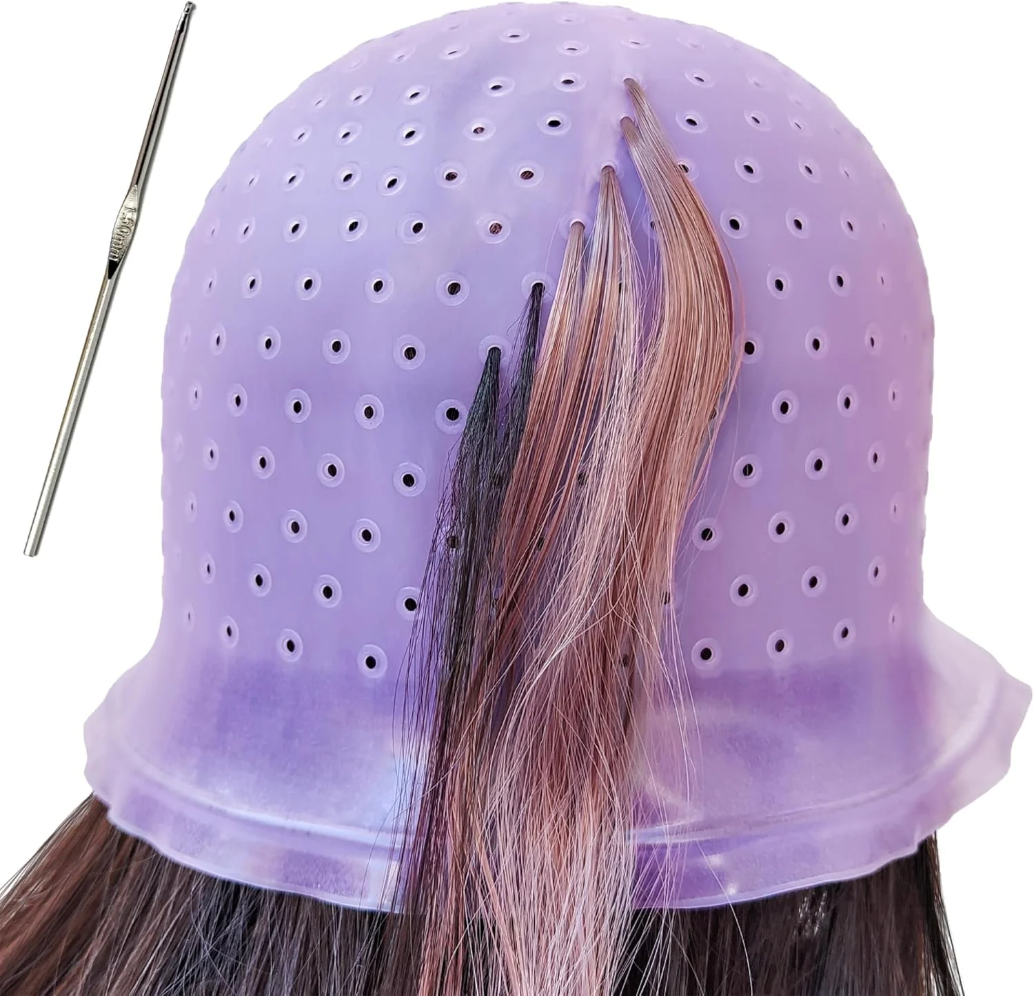 کلاه مش مو سیلیکونی با سوراخهای از پیش پانچ شده به همراه سوزن، کلاه مش حرفهای قابل استفاده مجدد و کیت قلاب، کلاه مش یخی، کلاه مش رنگ مو ابزار آرایشگری سالن مو برای زنان و مردان کلاه مش مو سیلیکونی با سوراخهای از پیش پانچ شده به همراه سوزن، کلاه مش حرفهای قابل استفاده مجدد و کیت قلاب، کلاه مش یخی، کلاه مش رنگ مو ابزار آرایشگری سالن مو برای زنان و مردان