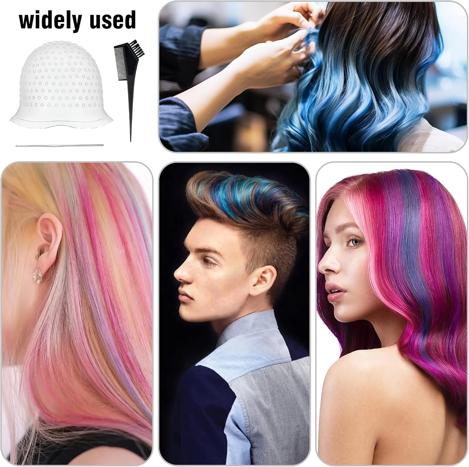 کیت کلاه مش 3 عددی، کلاه مش مو سیلیکونی، کلاه مش قابل استفاده مجدد با قلاب و برس رنگ آمیزی، کیت کلاه مش و قلاب برای رنگ کردن مو، مناسب استفاده در سالن های آرایشی و منزل برای خانم ها و آقایان کیت کلاه مش 3 عددی، کلاه مش مو سیلیکونی، کلاه مش قابل استفاده مجدد با قلاب و برس رنگ آمیزی، کیت کلاه مش و قلاب برای رنگ کردن مو، مناسب استفاده در سالن های آرایشی و منزل برای خانم ها و آقایان