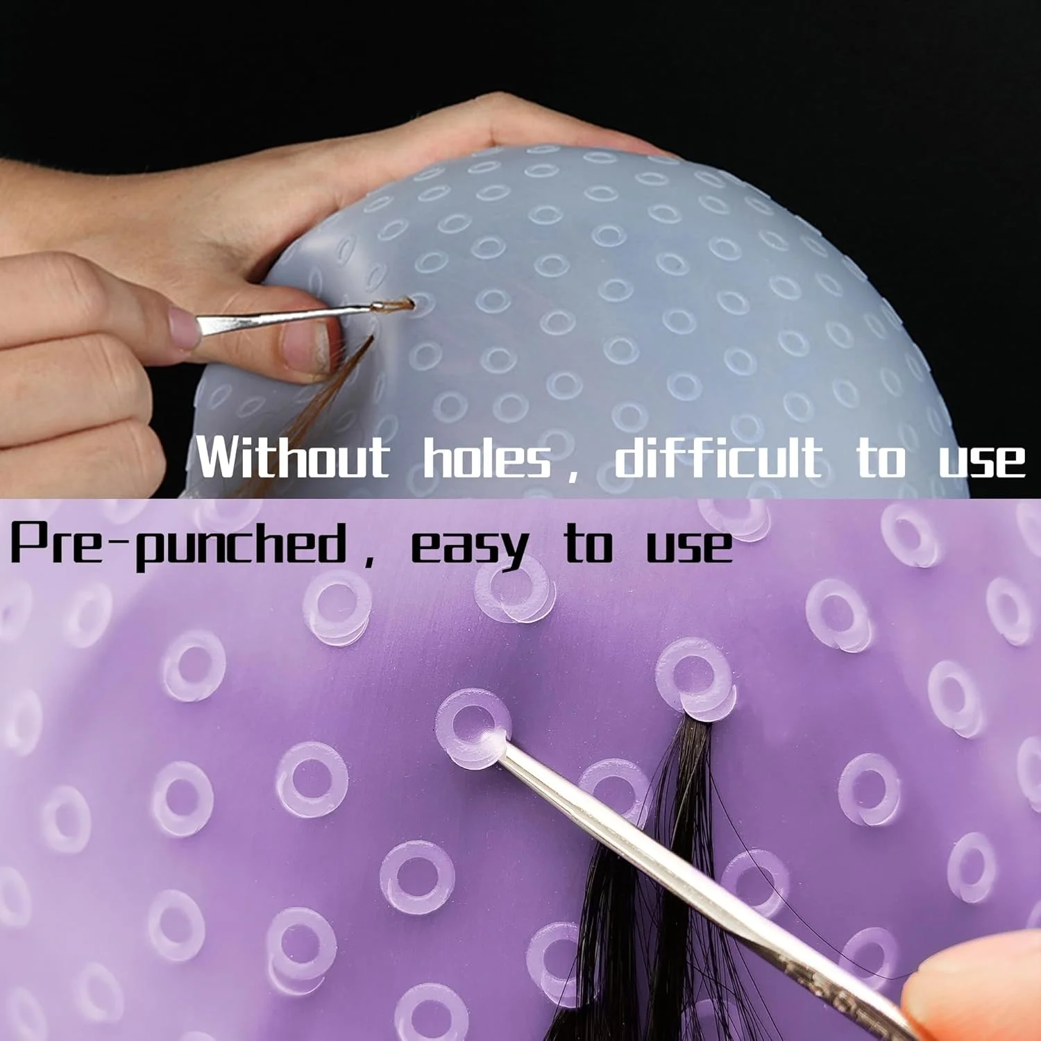 کلاه مش سوزنی سیلیکونی با قلاب و برس رنگ مو، کلاه مش، ابزار رنگ و مش حرفه ای آرایشگاهی برای خانم ها و آقایان کلاه مش سوزنی سیلیکونی با قلاب و برس رنگ مو، کلاه مش، ابزار رنگ و مش حرفه ای آرایشگاهی برای خانم ها و آقایان