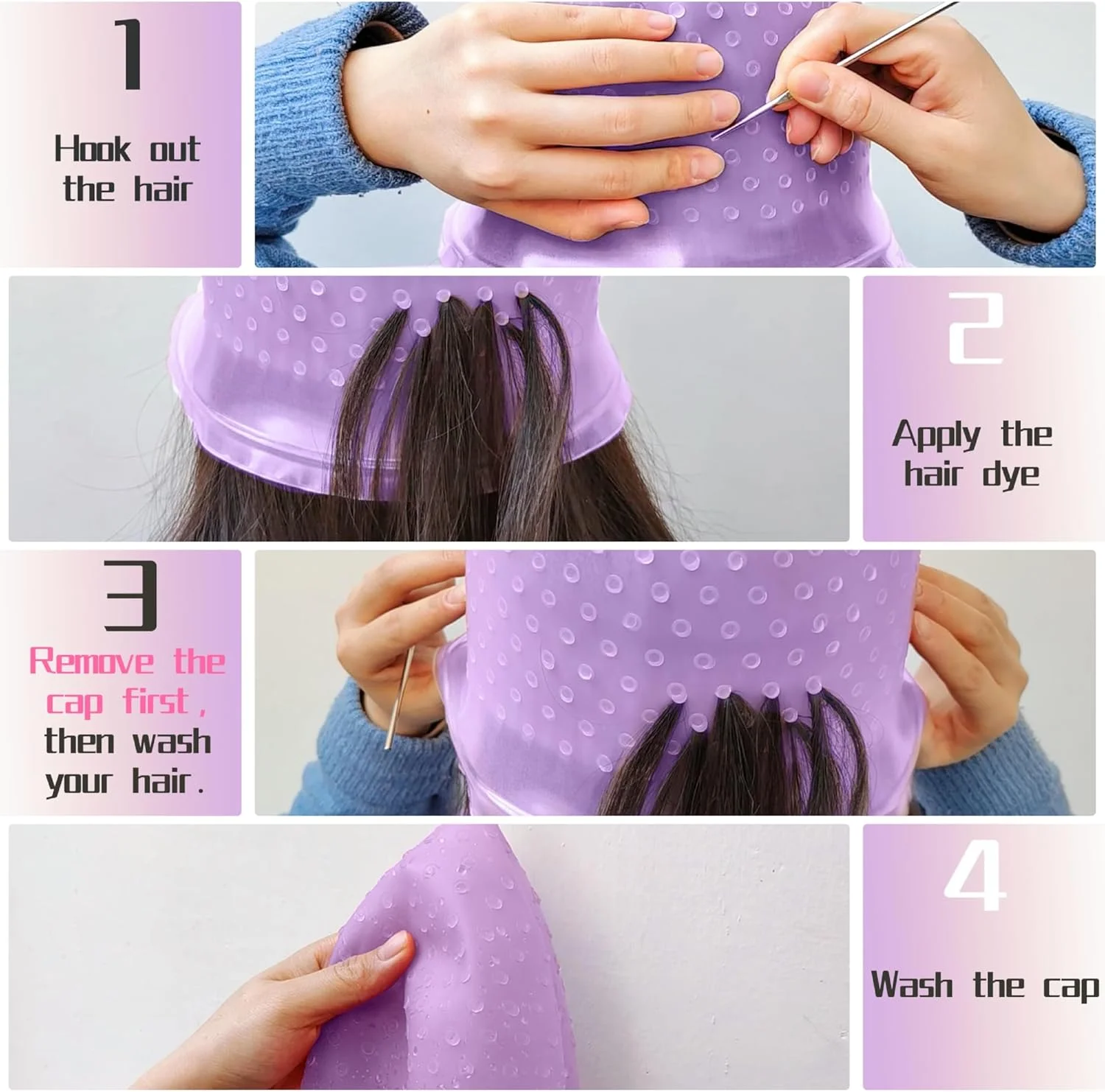 کلاه مش سوزنی سیلیکونی با قلاب و برس رنگ مو، کلاه مش، ابزار رنگ و مش حرفه ای آرایشگاهی برای خانم ها و آقایان کلاه مش سوزنی سیلیکونی با قلاب و برس رنگ مو، کلاه مش، ابزار رنگ و مش حرفه ای آرایشگاهی برای خانم ها و آقایان