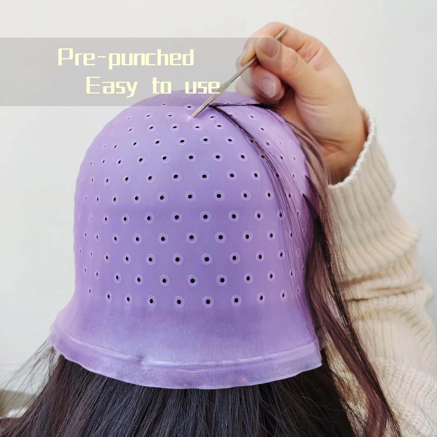 کلاه مش مو سیلیکونی با سوراخهای از پیش پانچ شده به همراه سوزن، کلاه مش حرفهای قابل استفاده مجدد و کیت قلاب، کلاه مش یخی، کلاه مش رنگ مو ابزار آرایشگری سالن مو برای زنان و مردان کلاه مش مو سیلیکونی با سوراخهای از پیش پانچ شده به همراه سوزن، کلاه مش حرفهای قابل استفاده مجدد و کیت قلاب، کلاه مش یخی، کلاه مش رنگ مو ابزار آرایشگری سالن مو برای زنان و مردان