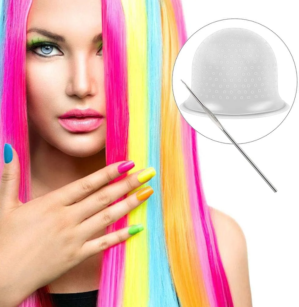 کلاه رنگ مو سیلیکونی، کلاه هایلایت مو، کلاه رنگ مو قابل استفاده مجدد، کلاه رنگ آمیزی با قلاب، برای رنگ کردن مو در خانه یا سالن برای زنان و دختران کلاه رنگ مو سیلیکونی، کلاه هایلایت مو، کلاه رنگ مو قابل استفاده مجدد، کلاه رنگ آمیزی با قلاب، برای رنگ کردن مو در خانه یا سالن برای زنان و دختران