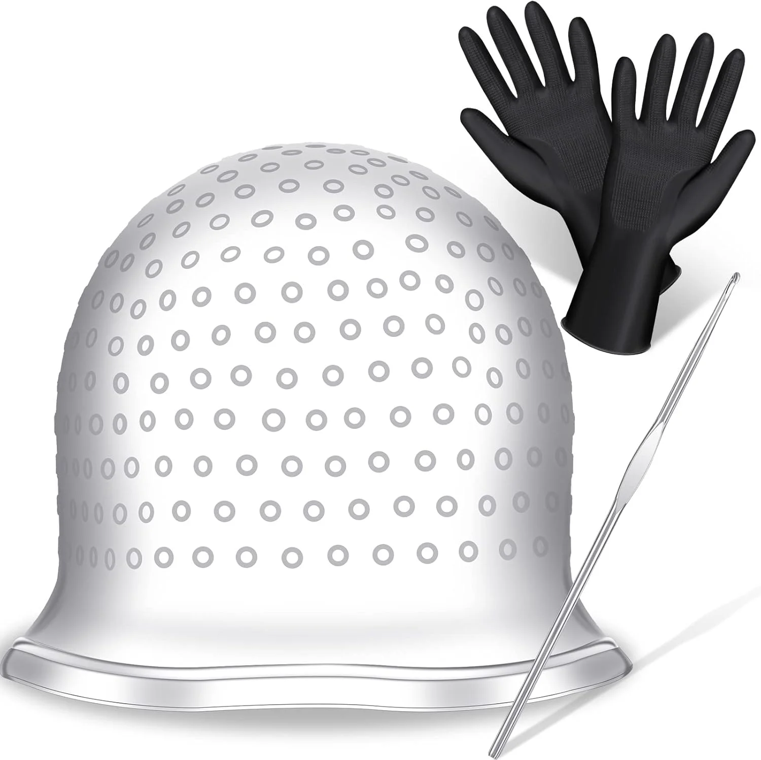 کلاه مش و هایلایت مو Canlierr به همراه قلاب، دستکش رنگ مشکی، کیت قابل استفاده مجدد برای لوازم جانبی هایلایت سیلیکونی، مناسب سالن و منزل کلاه مش و هایلایت مو Canlierr به همراه قلاب، دستکش رنگ مشکی، کیت قابل استفاده مجدد برای لوازم جانبی هایلایت سیلیکونی، مناسب سالن و منزل