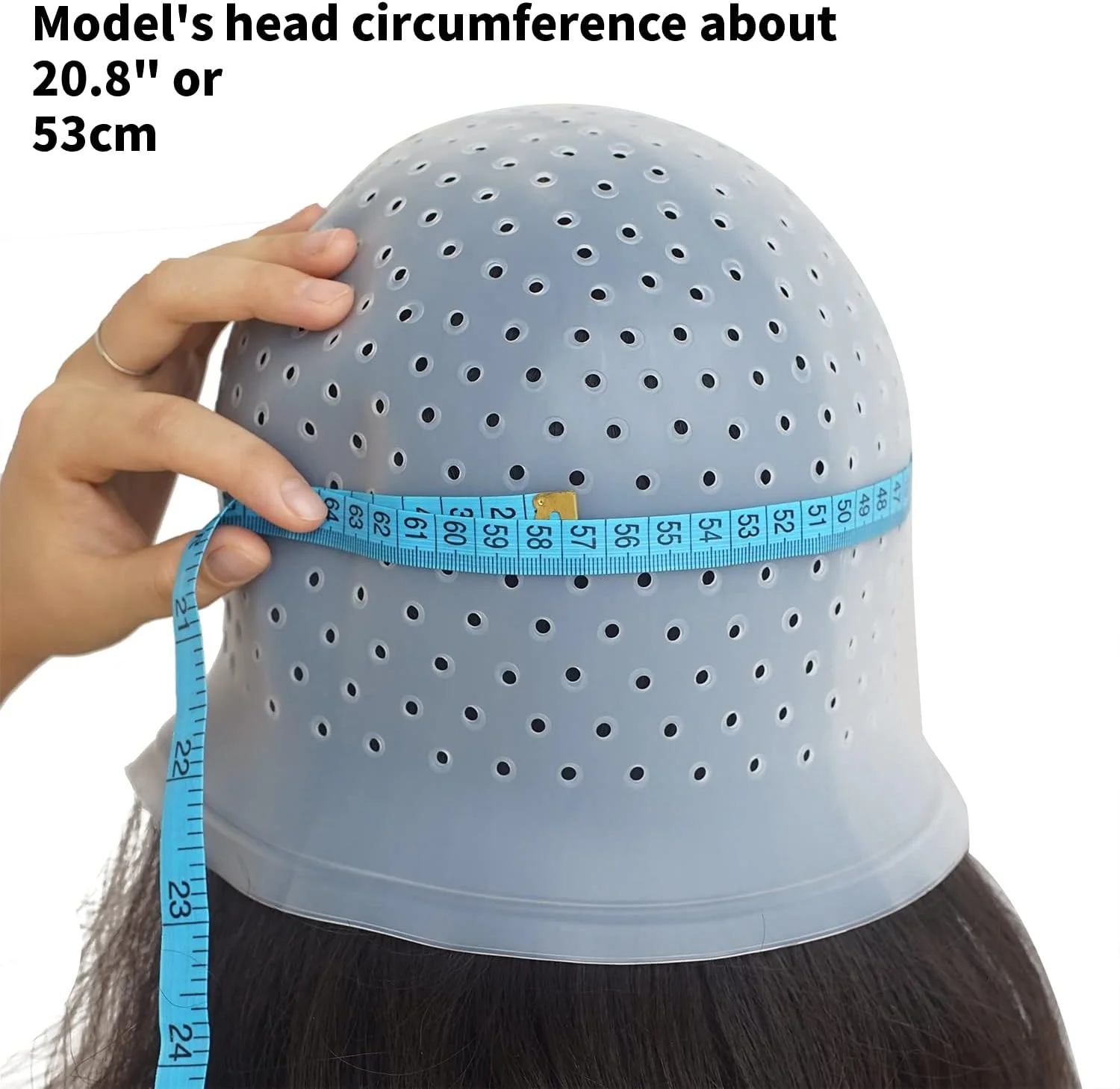 کلاه مش مو سوراخ دار لوساریا با کیت قلاب، کلاه رنگ سیلیکونی، کلاه فراستینگ، کلاه هایلایت DIY در خانه، آرایشگاه، کلاه هایلایت قابل استفاده مجدد، از قبل پانچ شده 3 عدد (سفید)