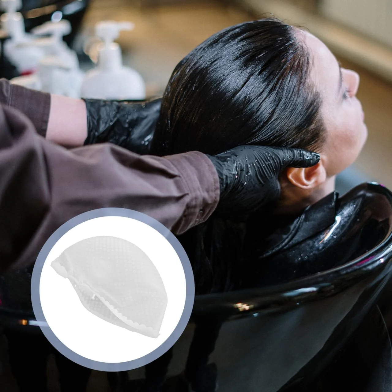 کلاه رنگ مو سیلیکونی قابل استفاده مجدد Baluue برای هایلایت، دارای سوراخهای از پیش پانچ شده، مناسب رنگ کردن مو در خانه و سالن کلاه رنگ مو سیلیکونی قابل استفاده مجدد Baluue برای هایلایت، دارای سوراخهای از پیش پانچ شده، مناسب رنگ کردن مو در خانه و سالن