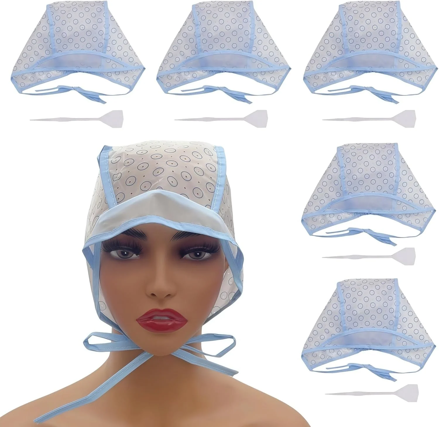 بستک، 6 عدد کلاه رنگ مو، کلاه مش فویلی، کلاه رنگ مو به همراه قلاب پلاستیکی، ست ابزار آرایشگری سالن، کلاه رنگساژ (آبی) بستک، 6 عدد کلاه رنگ مو، کلاه مش فویلی، کلاه رنگ مو به همراه قلاب پلاستیکی، ست ابزار آرایشگری سالن، کلاه رنگساژ (آبی)