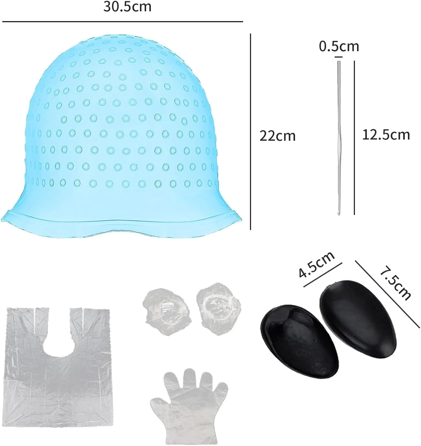 کلاه مش با قلاب، کیت پوشش سر سیلیکونی، با سوزن، ابزار رنگ آمیزی، ابزار رنگ و مش موی قابل استفاده مجدد برای زنان و مردان (آبی) کلاه مش با قلاب، کیت پوشش سر سیلیکونی، با سوزن، ابزار رنگ آمیزی، ابزار رنگ و مش موی قابل استفاده مجدد برای زنان و مردان (آبی)