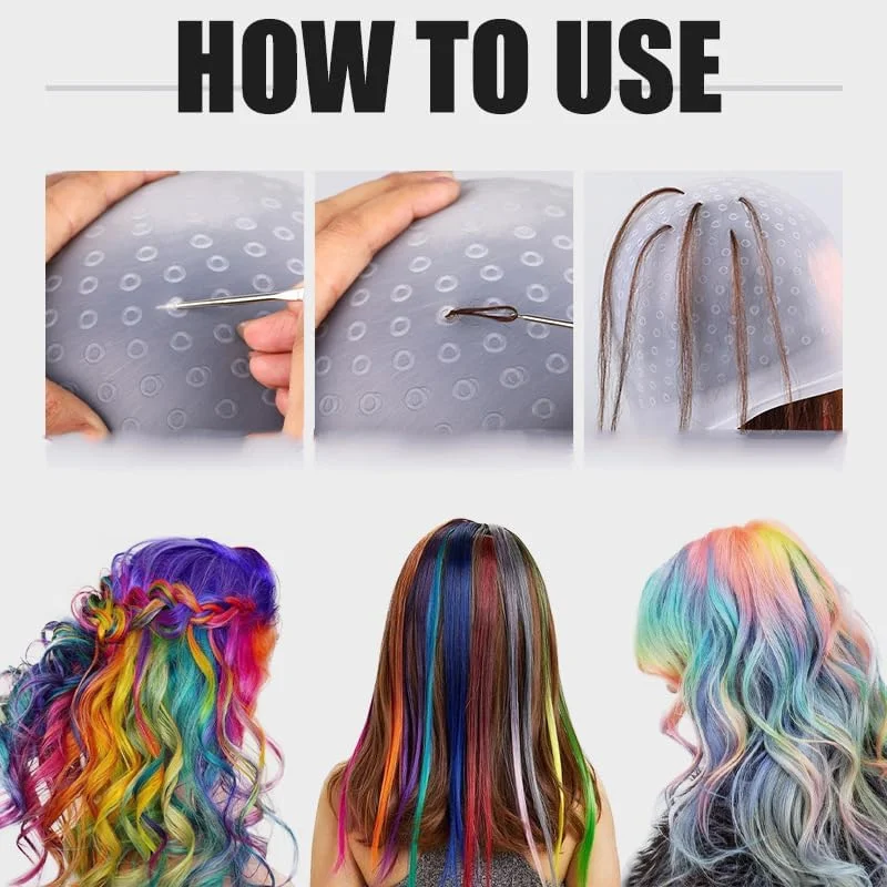 کلاه مش و قلاب، کلاه مش موی سفید سوراخ دار، کلاه رنگ موی سیلیکونی با برس و سوزن رنگ مو، ابزاری ایده آل برای مش در سالن یا خانه کلاه مش و قلاب، کلاه مش موی سفید سوراخ دار، کلاه رنگ موی سیلیکونی با برس و سوزن رنگ مو، ابزاری ایده آل برای مش در سالن یا خانه