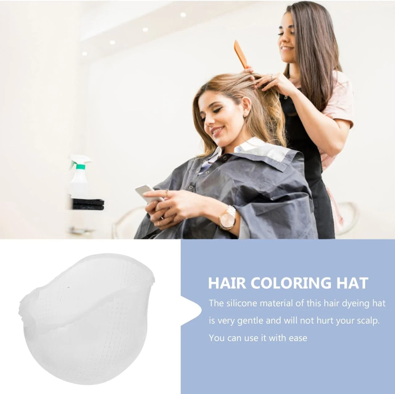 کلاه مش مو سیلیکونی قابل استفاده مجدد Healeved با سوراخ های ضربدری برای پوشش یکنواخت رنگ مو، با کشسانی راحت مناسب برای استفاده در سالن و منزل، ابزار آرایشگری برای هایلایت کردن مو کلاه مش مو سیلیکونی قابل استفاده مجدد Healeved با سوراخ های ضربدری برای پوشش یکنواخت رنگ مو، با کشسانی راحت مناسب برای استفاده در سالن و منزل، ابزار آرایشگری برای هایلایت کردن مو