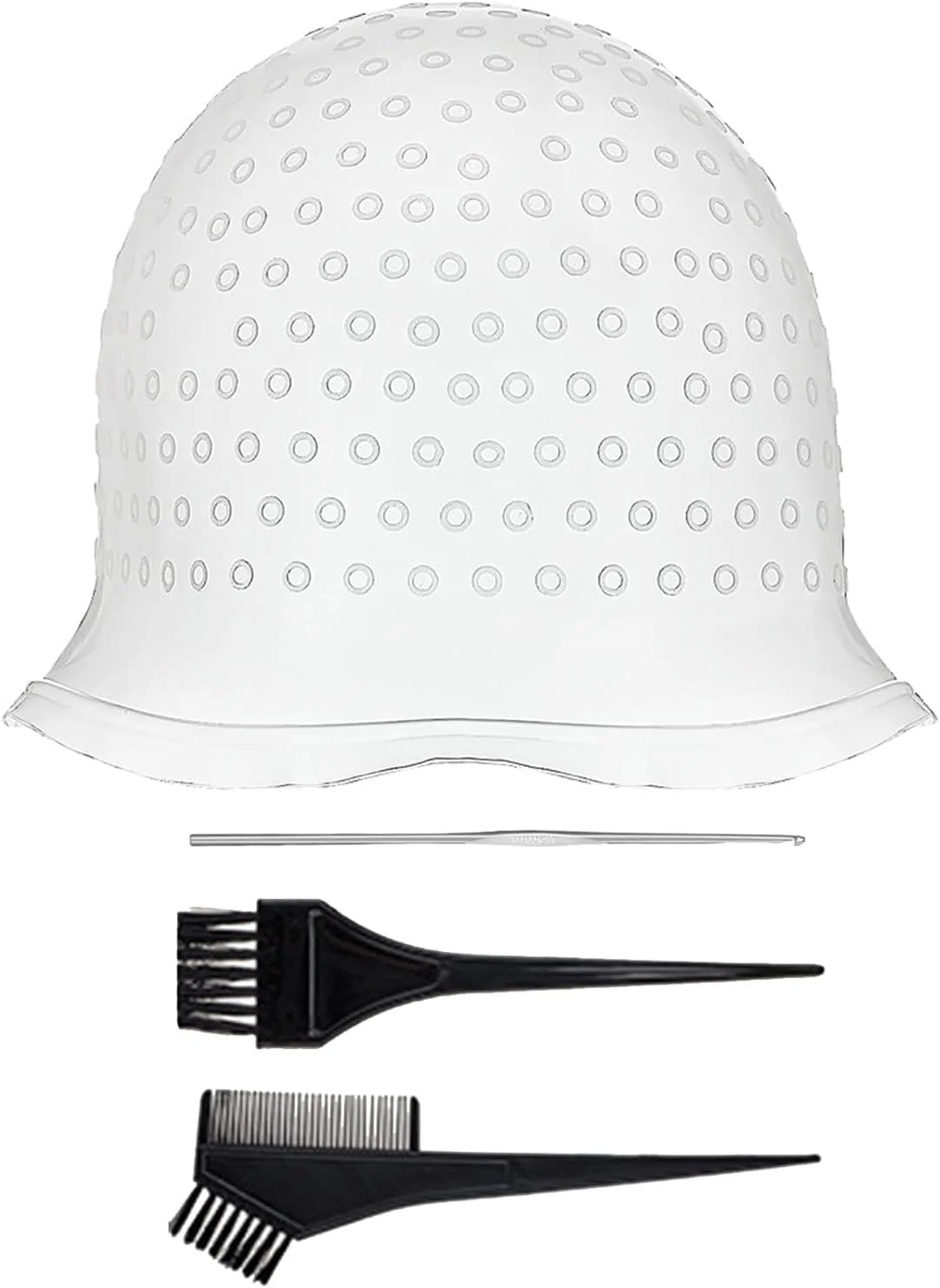 کلاه مش مو CLKE با قلاب، ست حرفه ای مش مو با سوزن، کلاه و برس، ابزار رنگ و مش مو برای زنان و مردان، قابل استفاده مجدد (سفید) کلاه مش مو CLKE با قلاب، ست حرفه ای مش مو با سوزن، کلاه و برس، ابزار رنگ و مش مو برای زنان و مردان، قابل استفاده مجدد (سفید)