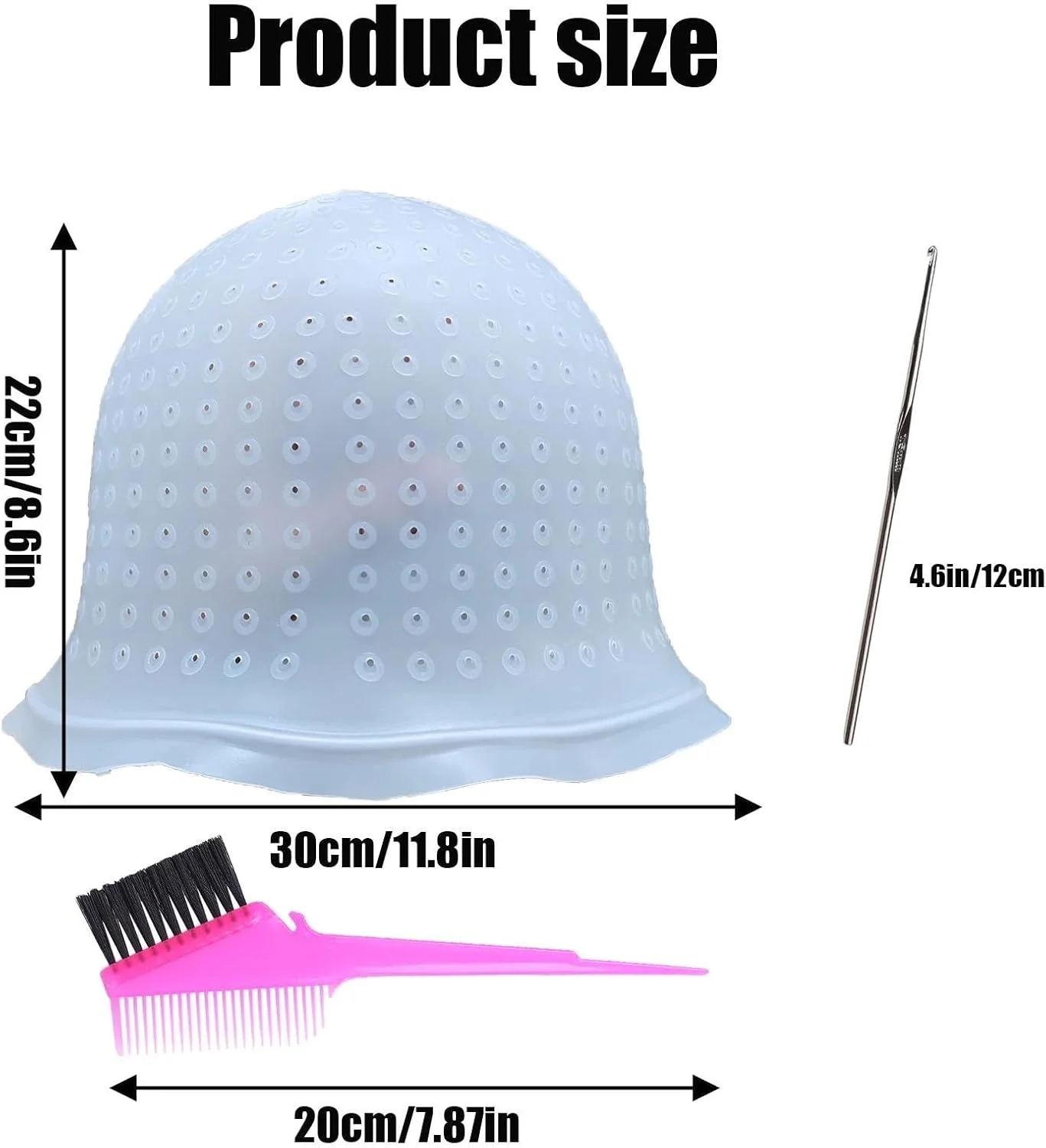 کلاه مش سیلیکونی پانچ شده حرفه ای و کیت برس رنگ مو - کلاه مش قابل استفاده مجدد با قلاب برای رنگ کردن مو در خانه و سالن کلاه مش سیلیکونی پانچ شده حرفه ای و کیت برس رنگ مو - کلاه مش قابل استفاده مجدد با قلاب برای رنگ کردن مو در خانه و سالن