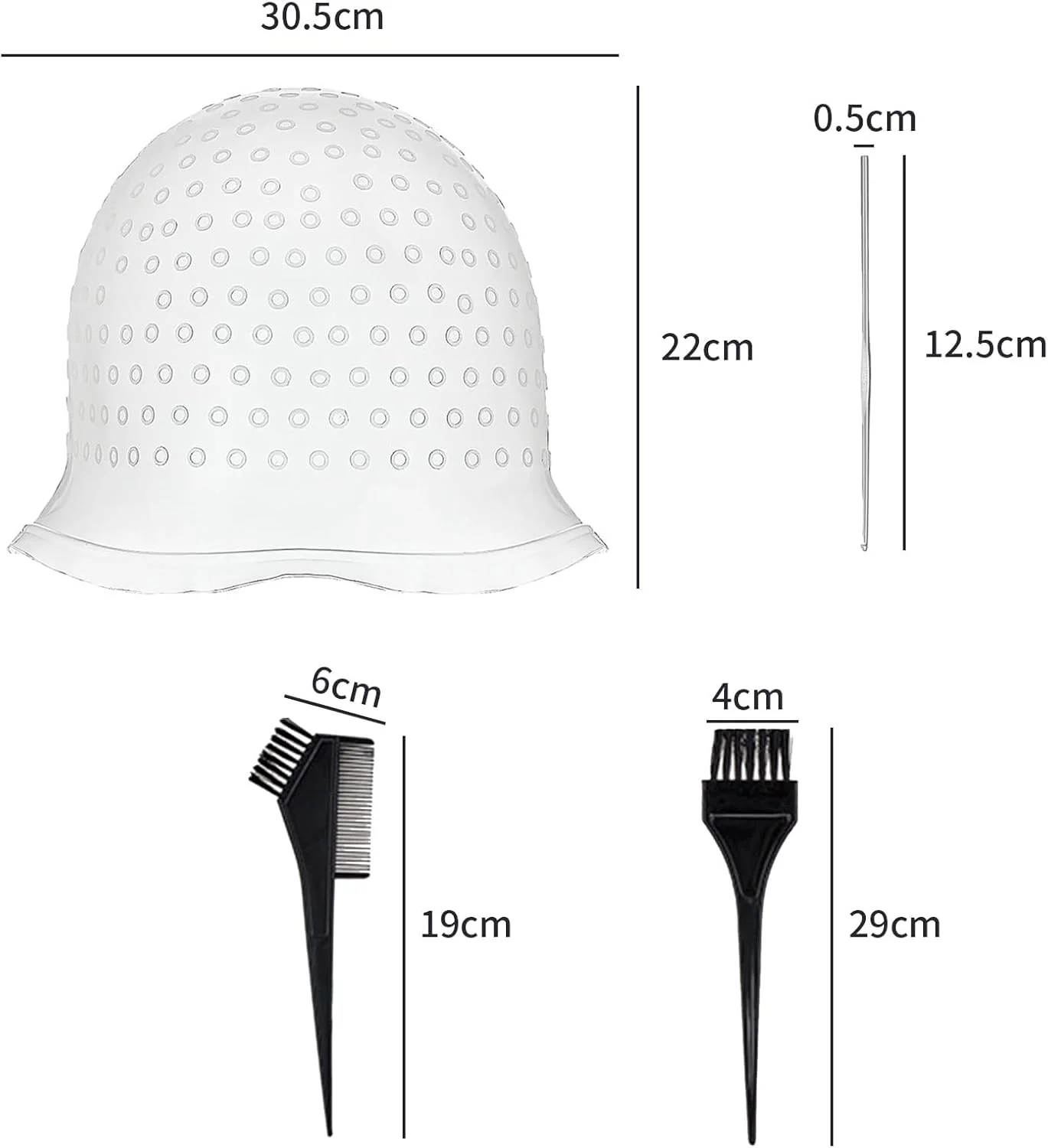 کلاه مش مو CLKE با قلاب، ست حرفه ای مش مو با سوزن، کلاه و برس، ابزار رنگ و مش مو برای زنان و مردان، قابل استفاده مجدد (سفید) کلاه مش مو CLKE با قلاب، ست حرفه ای مش مو با سوزن، کلاه و برس، ابزار رنگ و مش مو برای زنان و مردان، قابل استفاده مجدد (سفید)