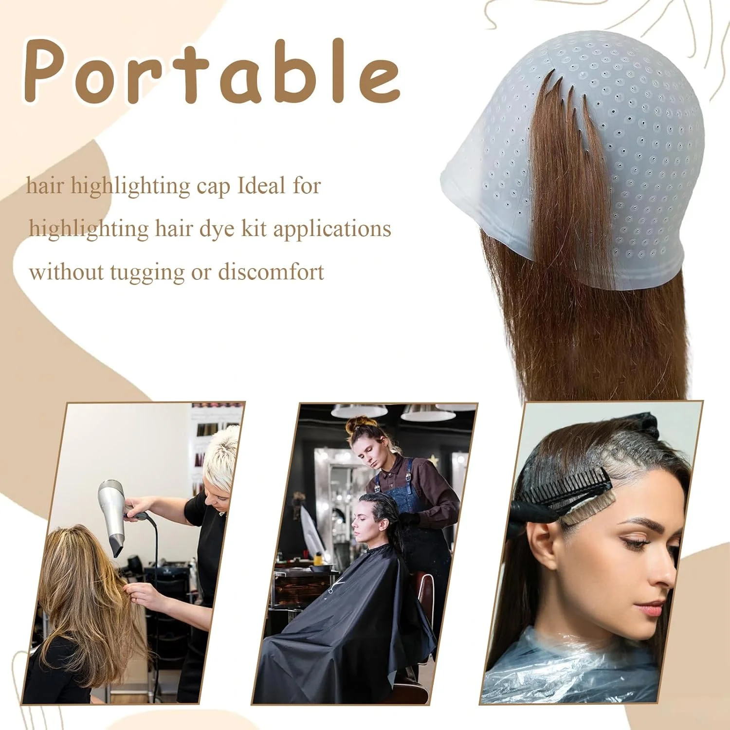 ست 6 تکه کلاه مش، برس رنگ مو و کاسه، ابزار آرایشگری، کیت مش موی سیلیکونی سوراخ دار با سوزن و برس رنگ مو برای بانوان و دختران ست 6 تکه کلاه مش، برس رنگ مو و کاسه، ابزار آرایشگری، کیت مش موی سیلیکونی سوراخ دار با سوزن و برس رنگ مو برای بانوان و دختران