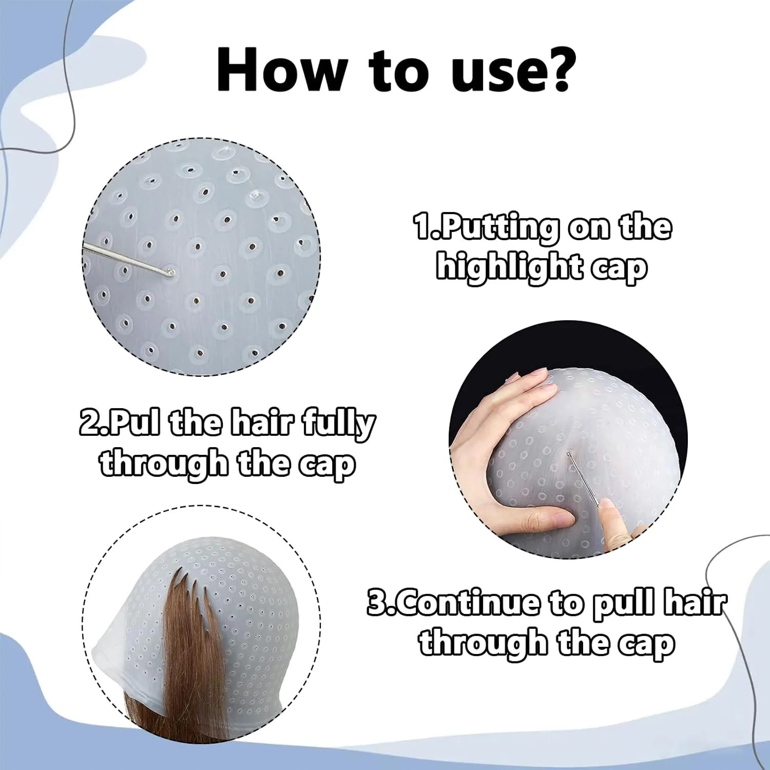 بسته 2 عددی کلاه مش سیلیکونی کی اکسر، کلاه مش با 2 سوزن استیل و 1 شانه رنگ مو، کلاه مش، هایلایت رنگ مو، ابزار حالت دهی مو برای زنان و دختران بسته 2 عددی کلاه مش سیلیکونی کی اکسر، کلاه مش با 2 سوزن استیل و 1 شانه رنگ مو، کلاه مش، هایلایت رنگ مو، ابزار حالت دهی مو برای زنان و دختران