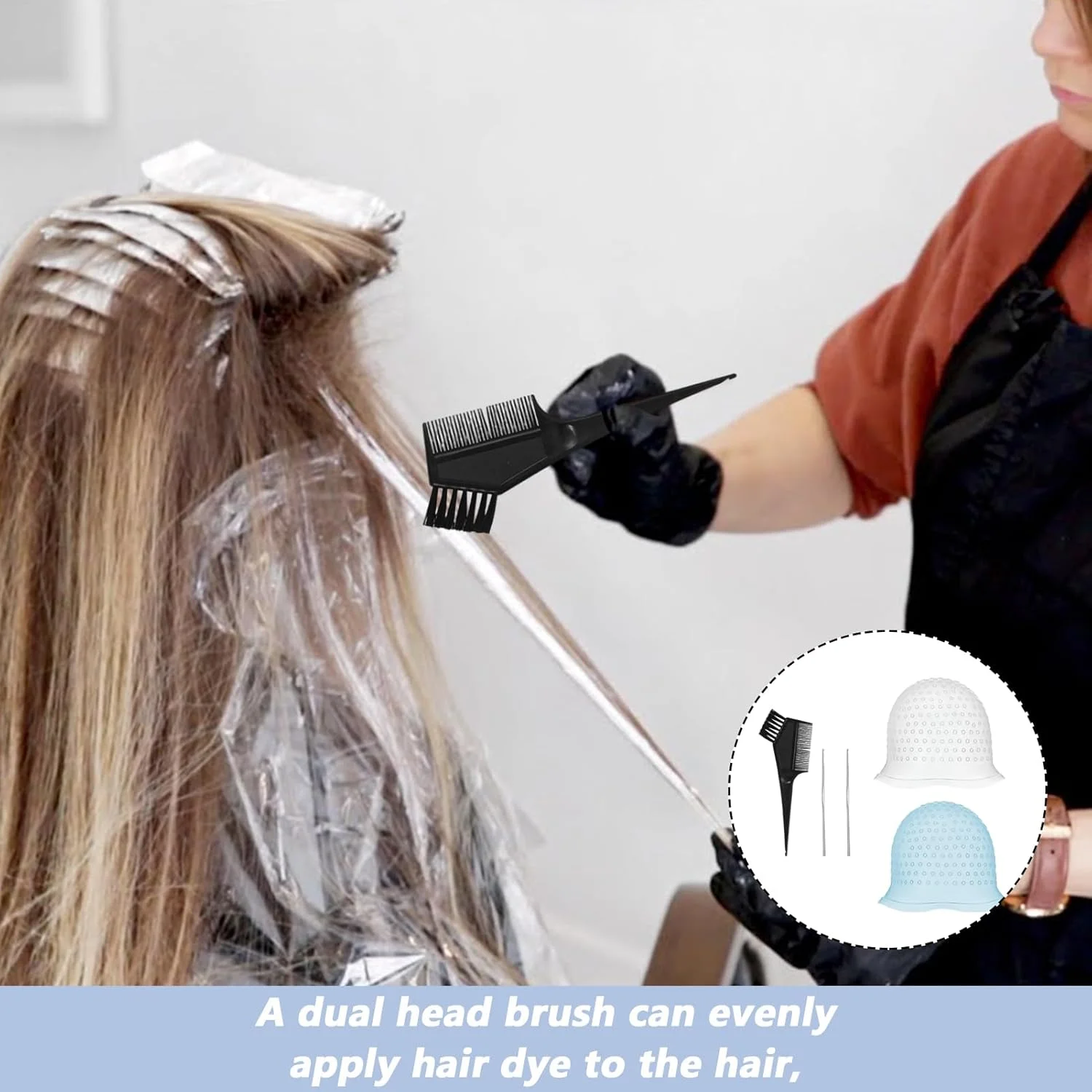 بسته 2 عددی کلاه مش سیلیکونی کی اکسر، کلاه مش با 2 سوزن استیل و 1 شانه رنگ مو، کلاه مش، هایلایت رنگ مو، ابزار حالت دهی مو برای زنان و دختران بسته 2 عددی کلاه مش سیلیکونی کی اکسر، کلاه مش با 2 سوزن استیل و 1 شانه رنگ مو، کلاه مش، هایلایت رنگ مو، ابزار حالت دهی مو برای زنان و دختران