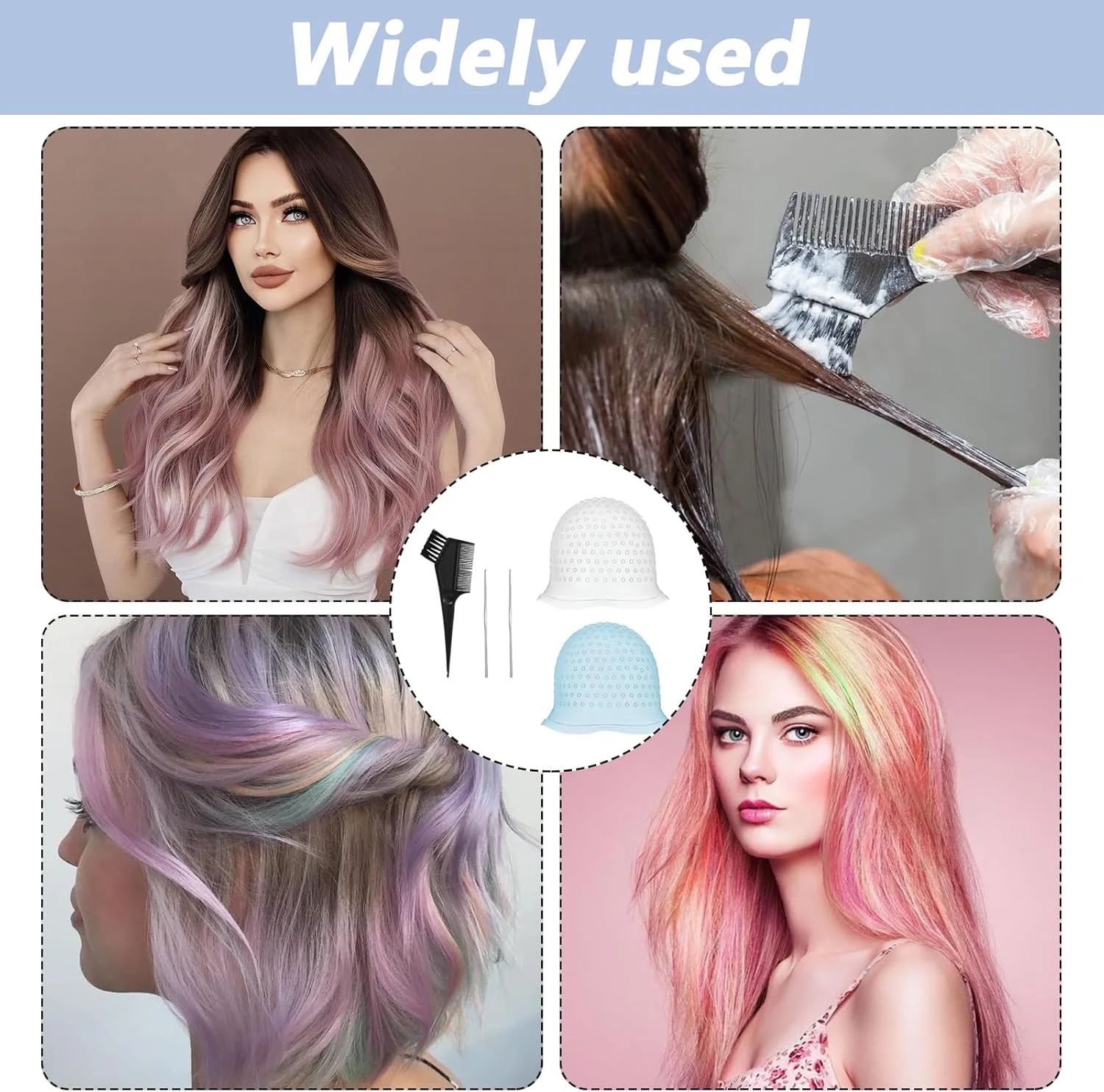 بسته 2 عددی کلاه مش سیلیکونی کی اکسر، کلاه مش با 2 سوزن استیل و 1 شانه رنگ مو، کلاه مش، هایلایت رنگ مو، ابزار حالت دهی مو برای زنان و دختران بسته 2 عددی کلاه مش سیلیکونی کی اکسر، کلاه مش با 2 سوزن استیل و 1 شانه رنگ مو، کلاه مش، هایلایت رنگ مو، ابزار حالت دهی مو برای زنان و دختران