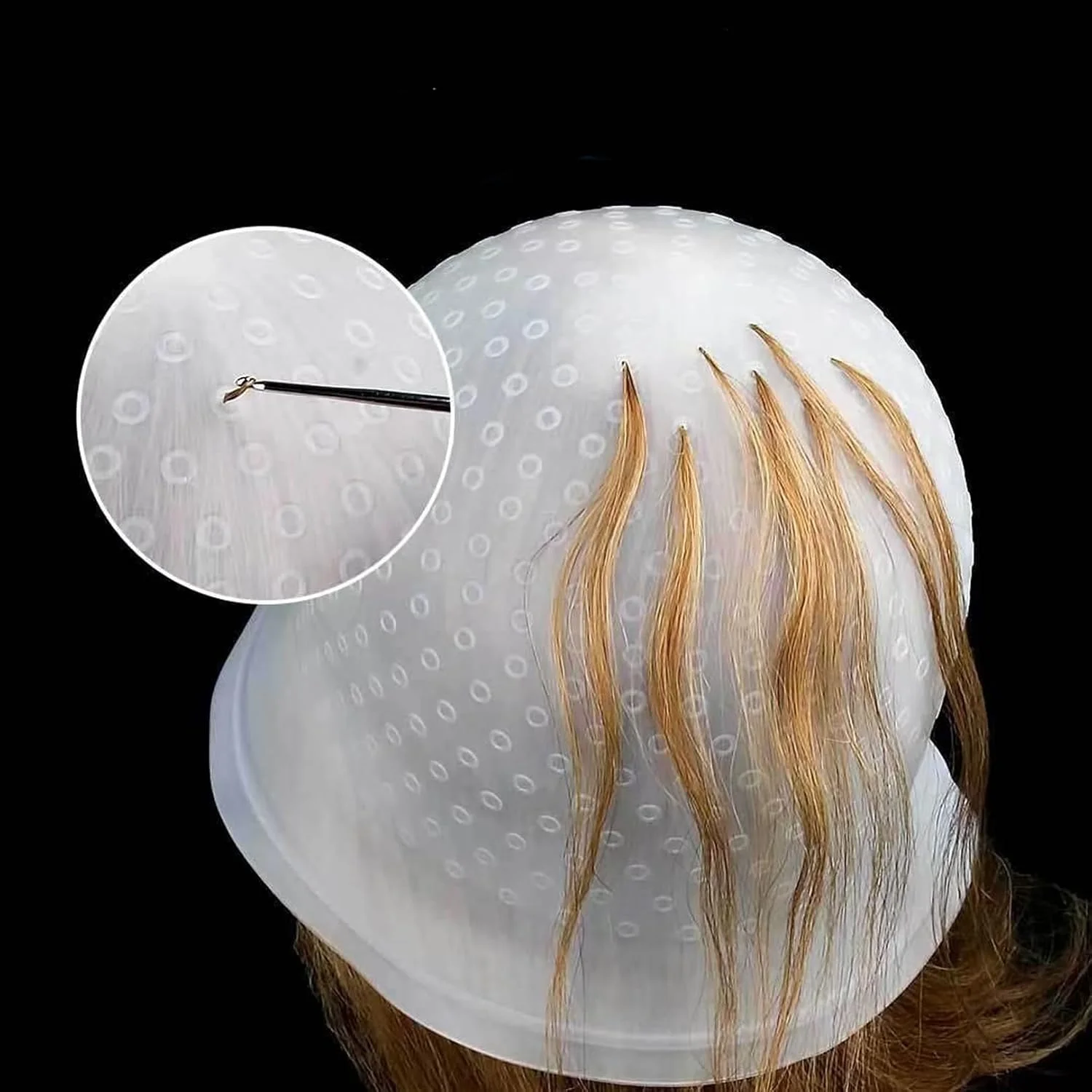 یک عدد کلاه مش مو به همراه سوزن مش، ست کلاه مش سیلیکونی، کلاه مش سیلیکونی سوراخ دار، کلاه مش قابل استفاده مجدد برای رنگ کردن حرفه ای مو در سالن و خانه یک عدد کلاه مش مو به همراه سوزن مش، ست کلاه مش سیلیکونی، کلاه مش سیلیکونی سوراخ دار، کلاه مش قابل استفاده مجدد برای رنگ کردن حرفه ای مو در سالن و خانه