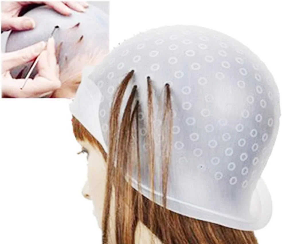 دو عدد کلاه رنگ با قلاب، ابزار رنگ کردن سیلیکونی قابل استفاده مجدد برای هایلایت مو، مناسب برای خانم ها و آقایان دو عدد کلاه رنگ با قلاب، ابزار رنگ کردن سیلیکونی قابل استفاده مجدد برای هایلایت مو، مناسب برای خانم ها و آقایان