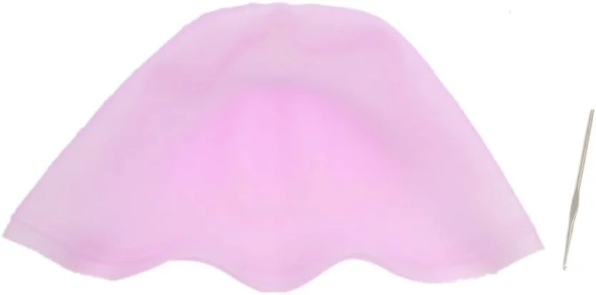 کلاه رنگ مو سیلیکونی صورتی، مناسب برای هایلایت مو، ابزار آرایشگری به همراه قلاب کلاه رنگ مو سیلیکونی صورتی، مناسب برای هایلایت مو، ابزار آرایشگری به همراه قلاب