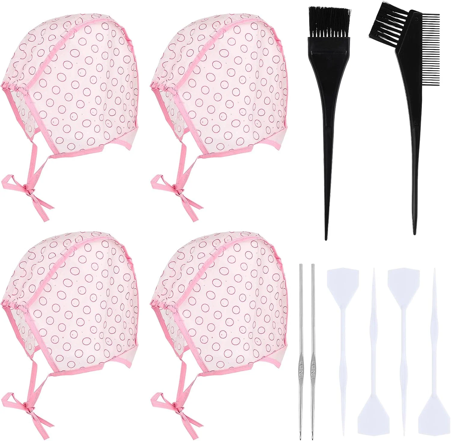 مجموعه 10 عددی هایلایت مو Yolev، کلاه هایلایت مو، کیت رنگ مو با قلاب های پلاستیکی برای رنگ کردن و آرایشگری مو در سالن