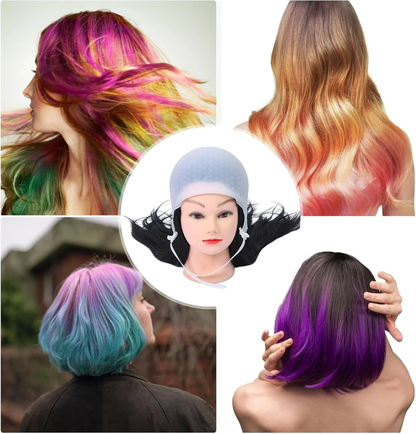 کلاه رنگ مو Altsuceser، کلاه هایلایت رنگ مو سیلیکونی قابل استفاده مجدد، کلاهک های انعطاف پذیر هایلایت مو برای رنگ کردن و هایلایت کردن، ابزار مدلینگ نوک سفید کلاه رنگ مو Altsuceser، کلاه هایلایت رنگ مو سیلیکونی قابل استفاده مجدد، کلاهک های انعطاف پذیر هایلایت مو برای رنگ کردن و هایلایت کردن، ابزار مدلینگ نوک سفید