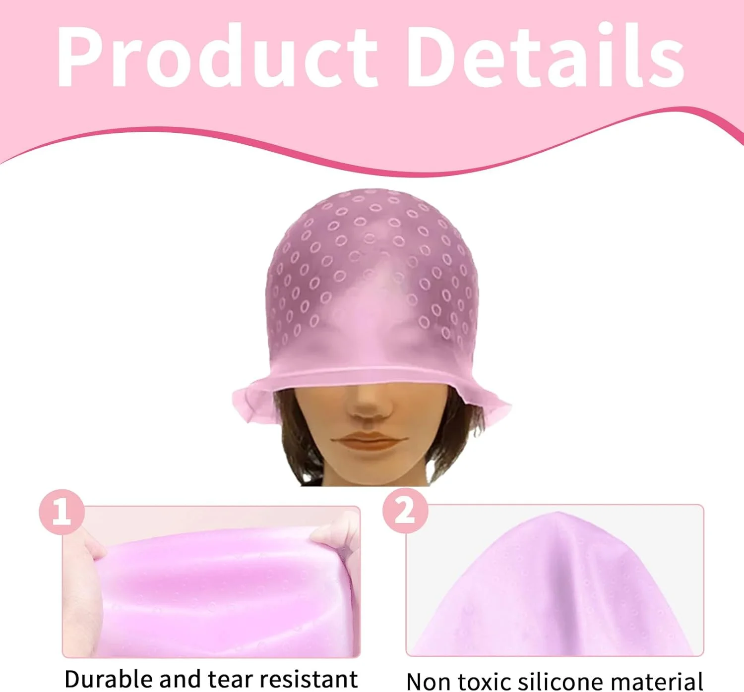 بسته 2 عددی کلاه مش، کلاه مش سوراخ دار به همراه سوزن مش برای رنگ کردن حرفه ای مو در سالن و منزل بسته 2 عددی کلاه مش، کلاه مش سوراخ دار به همراه سوزن مش برای رنگ کردن حرفه ای مو در سالن و منزل