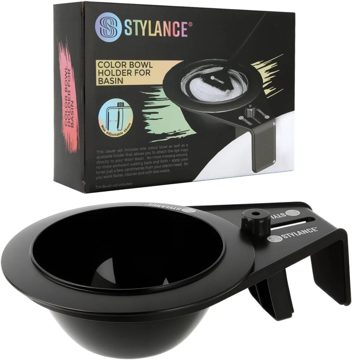 کاسه رنگ مو استایلنس، کاسه مخلوط رنگ مو گیره دار حرفه ای برای آرایشگر، کاسه شامپو سالن (مشکی، 24x15.5 سانتی متر) کاسه رنگ مو استایلنس، کاسه مخلوط رنگ مو گیره دار حرفه ای برای آرایشگر، کاسه شامپو سالن (مشکی، 24x15.5 سانتی متر)