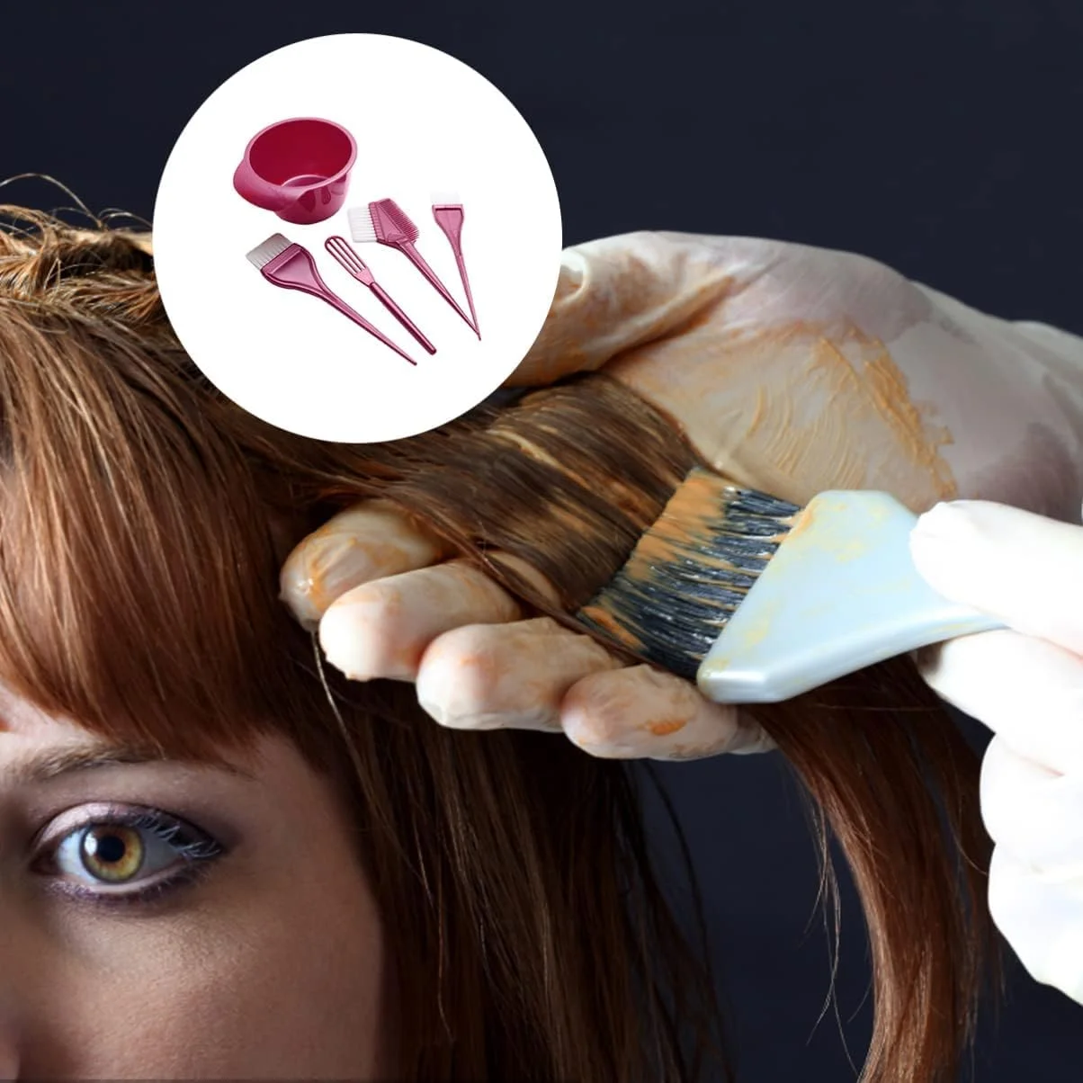 ست ۵ تکه ابزار آرایشگری بوکلا، کاسه رنگ مو سالن، ست کیت رنگ مو، کاسه مخلوط رنگ مو، ابزار رنگ مو نایلونی