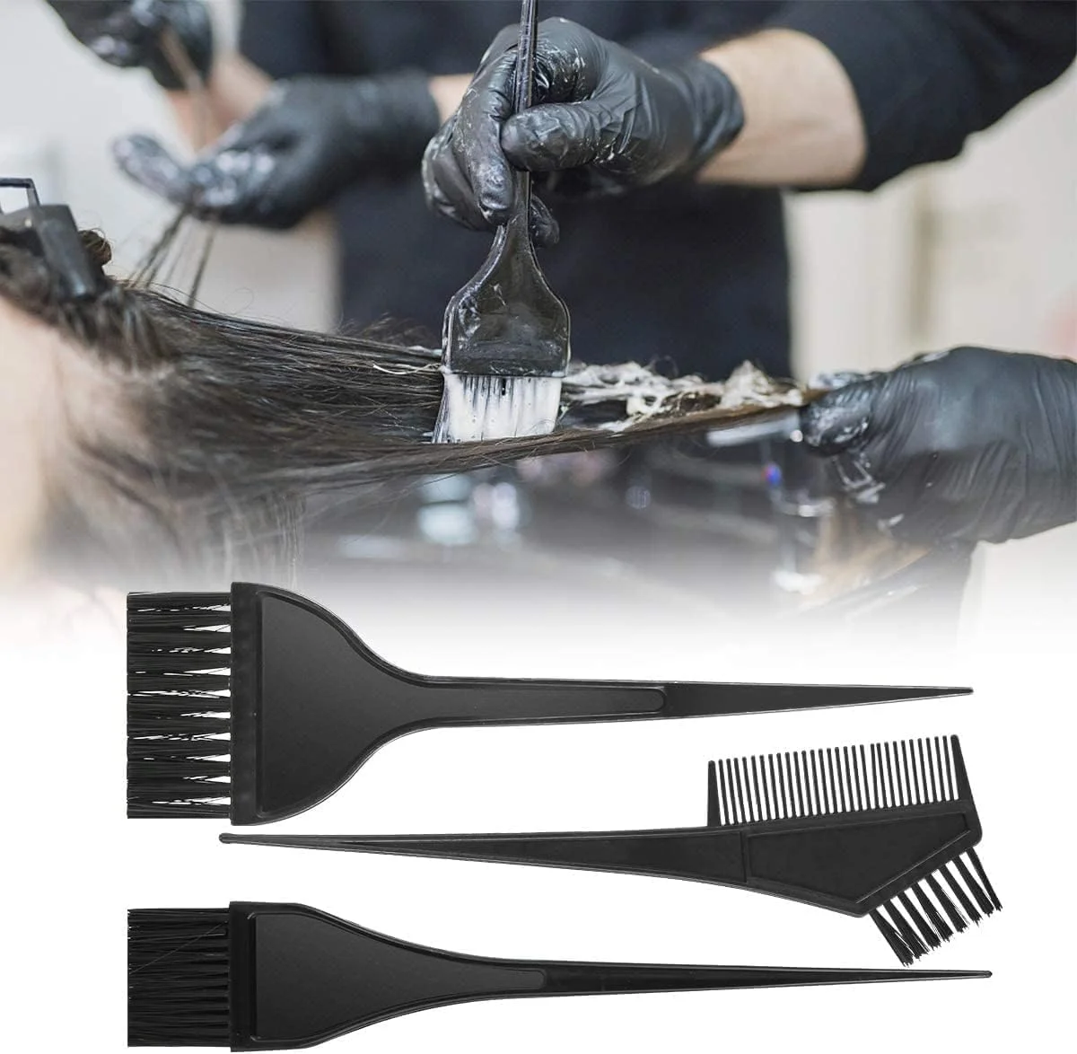 ست رنگ موی سالنی 4 تکه شامل برس رنگ، شانه، کاسه ترکیب رنگ و ابزار رنگ ست رنگ موی سالنی 4 تکه شامل برس رنگ، شانه، کاسه ترکیب رنگ و ابزار رنگ