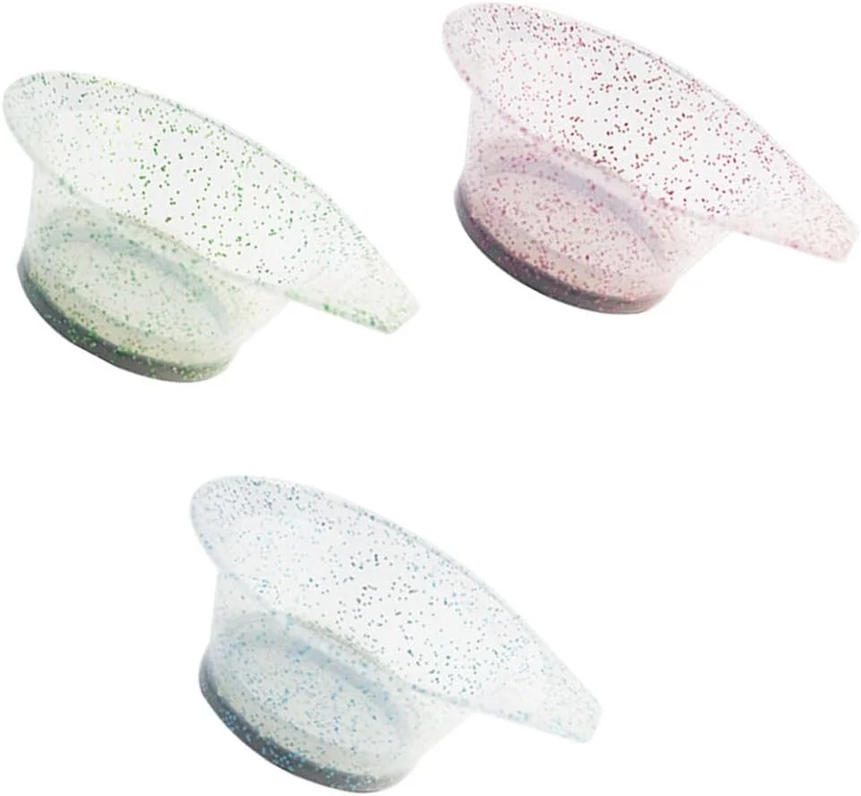 lasenersm 3 عدد کاسه رنگ مو کاسه اکلیلی رنگ مو کاسه مخلوط رنگ مو پلاستیکی کاسه گرد برای استفاده در خانه و سالن، چند رنگ