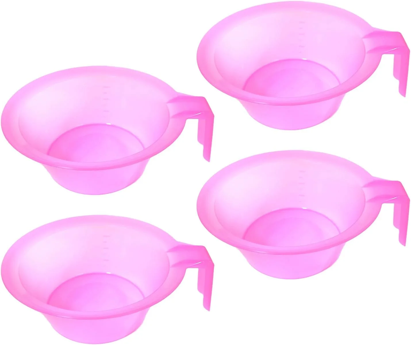 lasenersm ست کاسه رنگ مو، شامل ۴ عدد کاسه رنگ مو، کاسه رنگ مو پلاستیکی، ابزار رنگ آمیزی مو برای آرایشگاه خانگی، صورتی