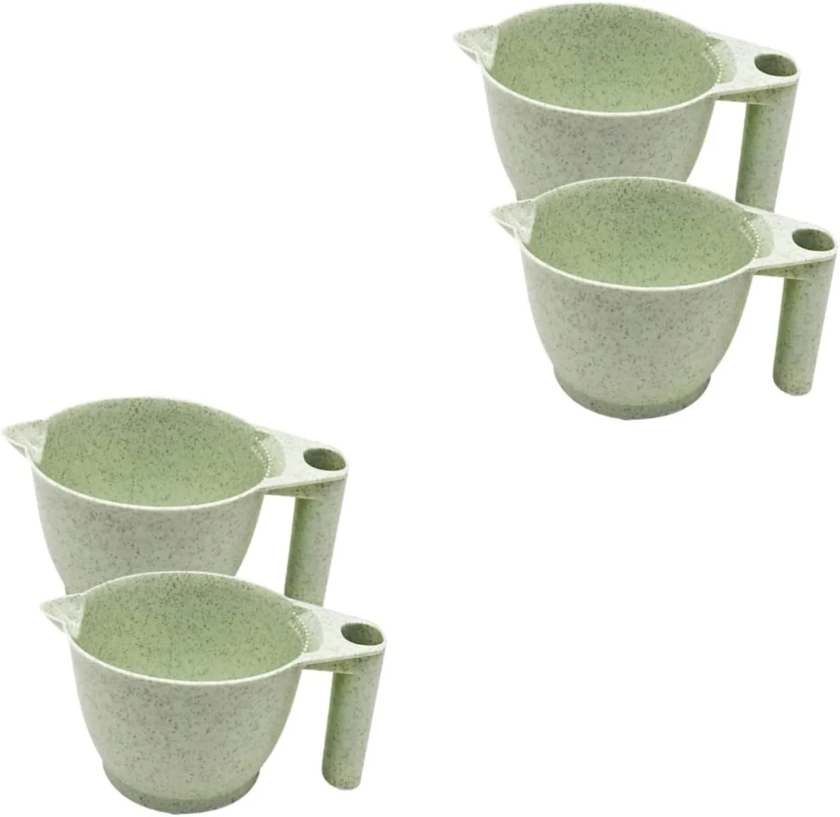 minkissy ست کاسه رنگ مو، 4 عدد، ابزار رنگ مو، کاسه اندازه گیری رنگ مو، فنجان اندازه گیری رنگ مو، کاسه رنگارنگ، کاسه مخلوط کردن، کاسه رنگ کردن مو، کاسه های رنگ، کاسه مخلوط کردن رنگ، ست سبز