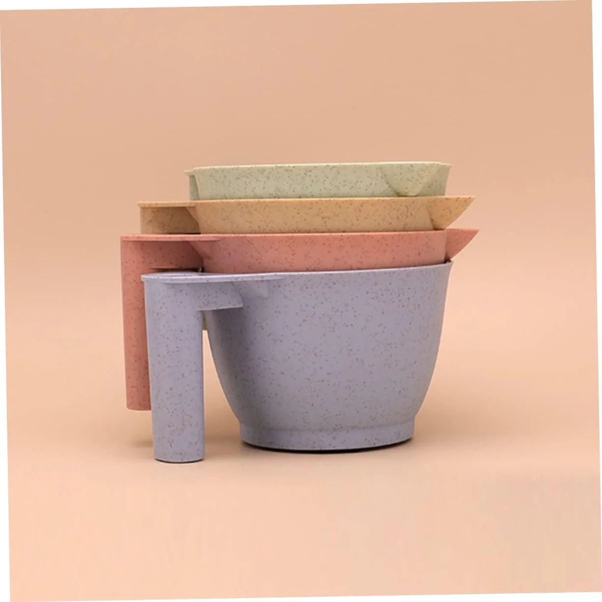 minkissy ست کاسه رنگ مو، 4 عدد، ابزار رنگ مو، کاسه اندازه گیری رنگ مو، فنجان اندازه گیری رنگ مو، کاسه رنگارنگ، کاسه مخلوط کردن، کاسه رنگ کردن مو، کاسه های رنگ، کاسه مخلوط کردن رنگ، ست سبز