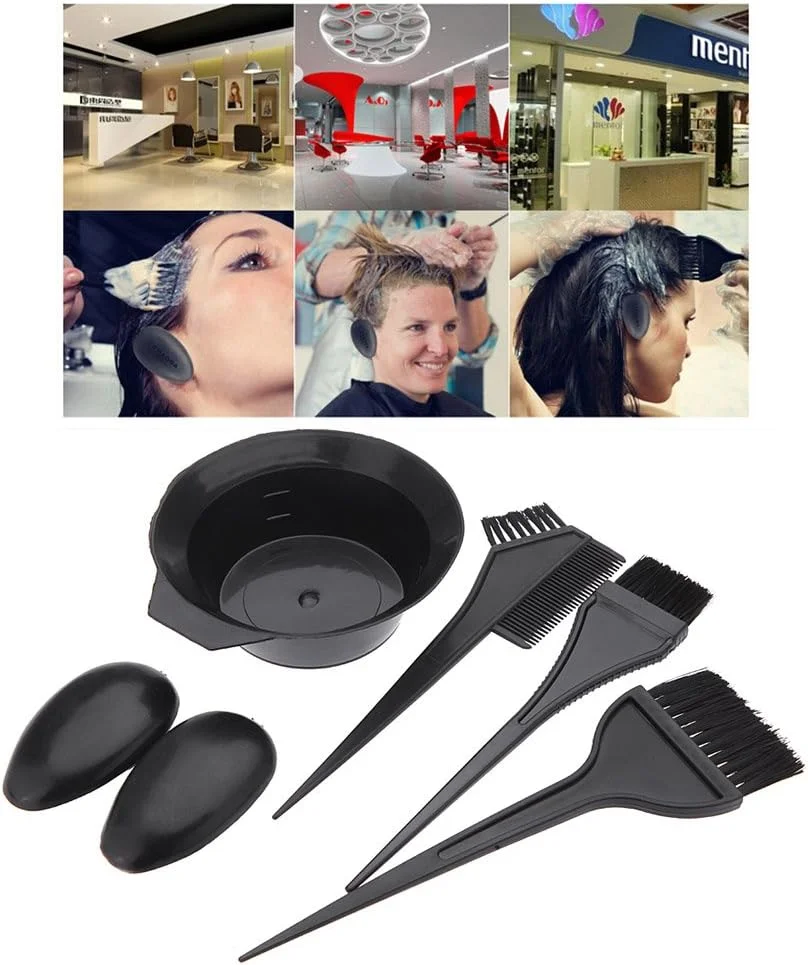 مجموعه ابزار رنگ مو شامل کاسه و برس رنگ مو، 5 تکه مجموعه ابزار رنگ مو شامل کاسه و برس رنگ مو، 5 تکه