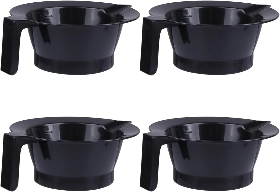 Beaupretty 4 عدد کاسه رنگ مو، کاسه های مخلوط رنگ مو برای رنگ کردن مو (مشکی)