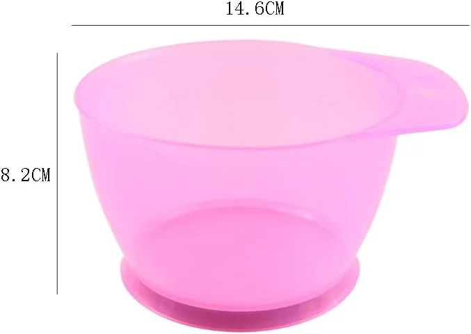 lasenersm 4 عدد کاسه رنگ مو، کاسه رنگ مو، کاسه مخلوط رنگ پلاستیکی، کاسه اپلیکاتور رنگ، ابزار رنگ آمیزی مو برای سالن منزل، صورتی شفاف