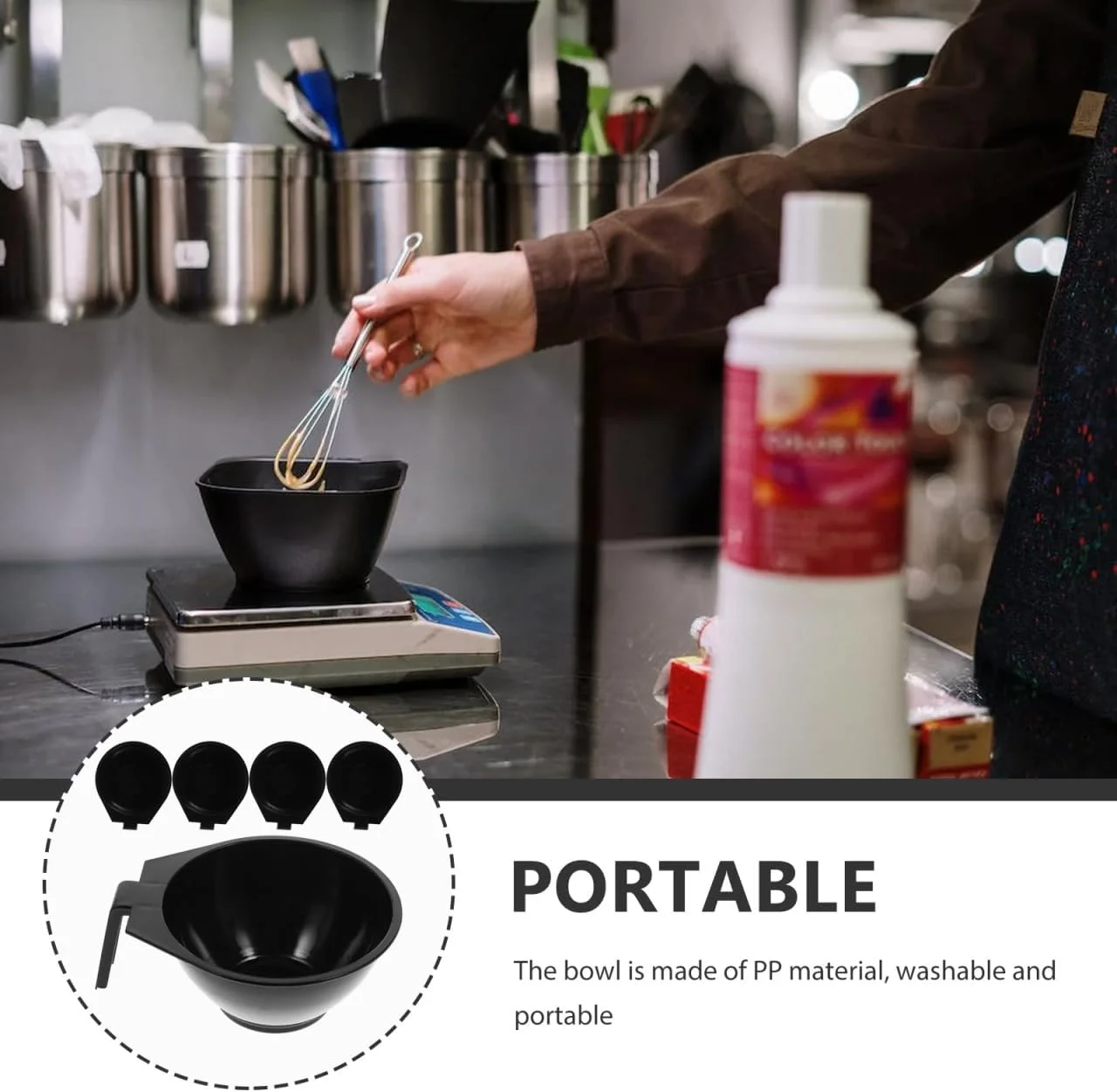 مجموعه ۵ عددی کاسه ترکیب رنگ مو کالارون، لوازم جانبی رنگ مو، ابزار رنگ کردن مو، کاسه های رنگ آمیزی مو، کاسه های ترکیب رنگ مو، رنگ تصادفی PP