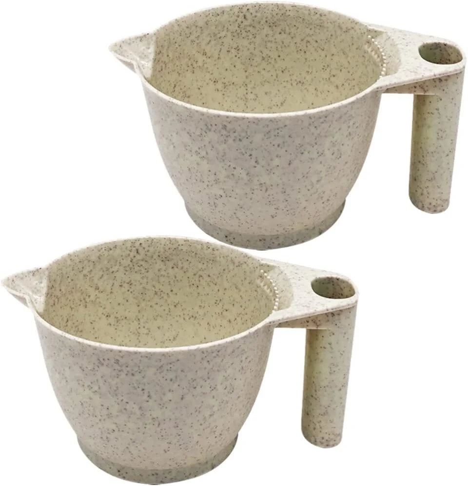 minkissy کاسه رنگ مو، 2 عدد کاسه رنگ مو از جنس کاه گندم، کاسه مخلوط رنگ برای سالن آرایش، کاسه رنگ قابل حمل، ابزار رنگ موی حرفه ای قابل انباشت برای مصارف خانگی - بژ minkissy کاسه رنگ مو، 2 عدد کاسه رنگ مو از جنس کاه گندم، کاسه مخلوط رنگ برای سالن آرایش، کاسه رنگ قابل حمل، ابزار رنگ موی حرفه ای قابل انباشت برای مصارف خانگی - بژ