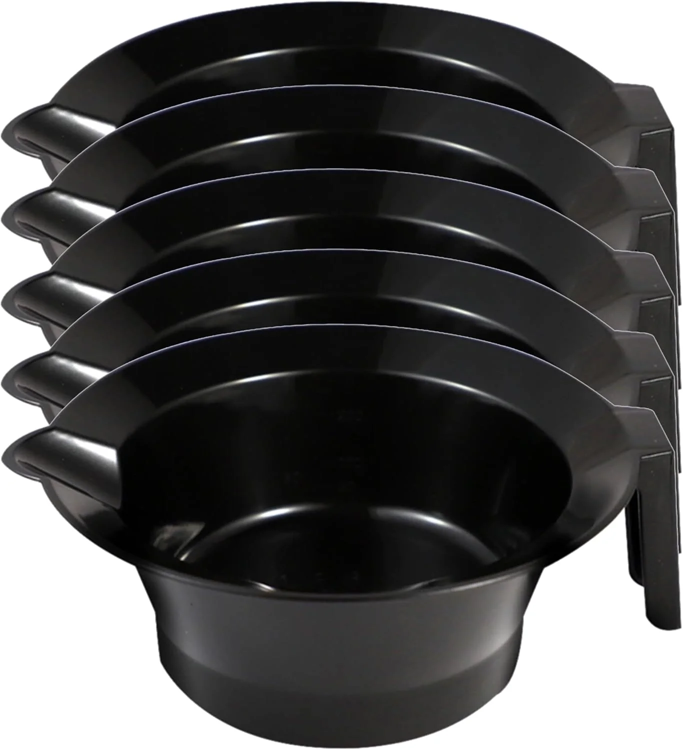 کاسه رنگ مو حرفه ای سالن آرایش و اسپا با دسته، بسته 5 عددی