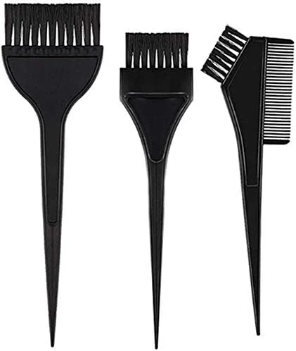 ست رنگ موی حرفه ای 4 تکه شامل برس رنگ، شانه، کاسه ترکیب رنگ و ابزار رنگ آمیزی، برس های بادوام، تمیز کردن آسان، جنس با کیفیت، رنگ مشکی