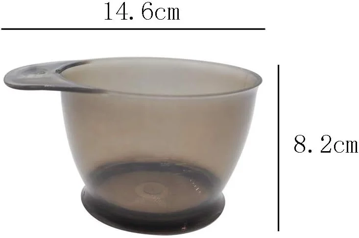 کاسه رنگ مو لاسنرس‌ام، 4 عدد، کاسه رنگ کردن مو، کاسه مخلوط کردن رنگ مو پلاستیکی، کاسه اپلیکاتور رنگ، ابزار رنگ کردن مو برای سالن منزل، مشکی شفاف